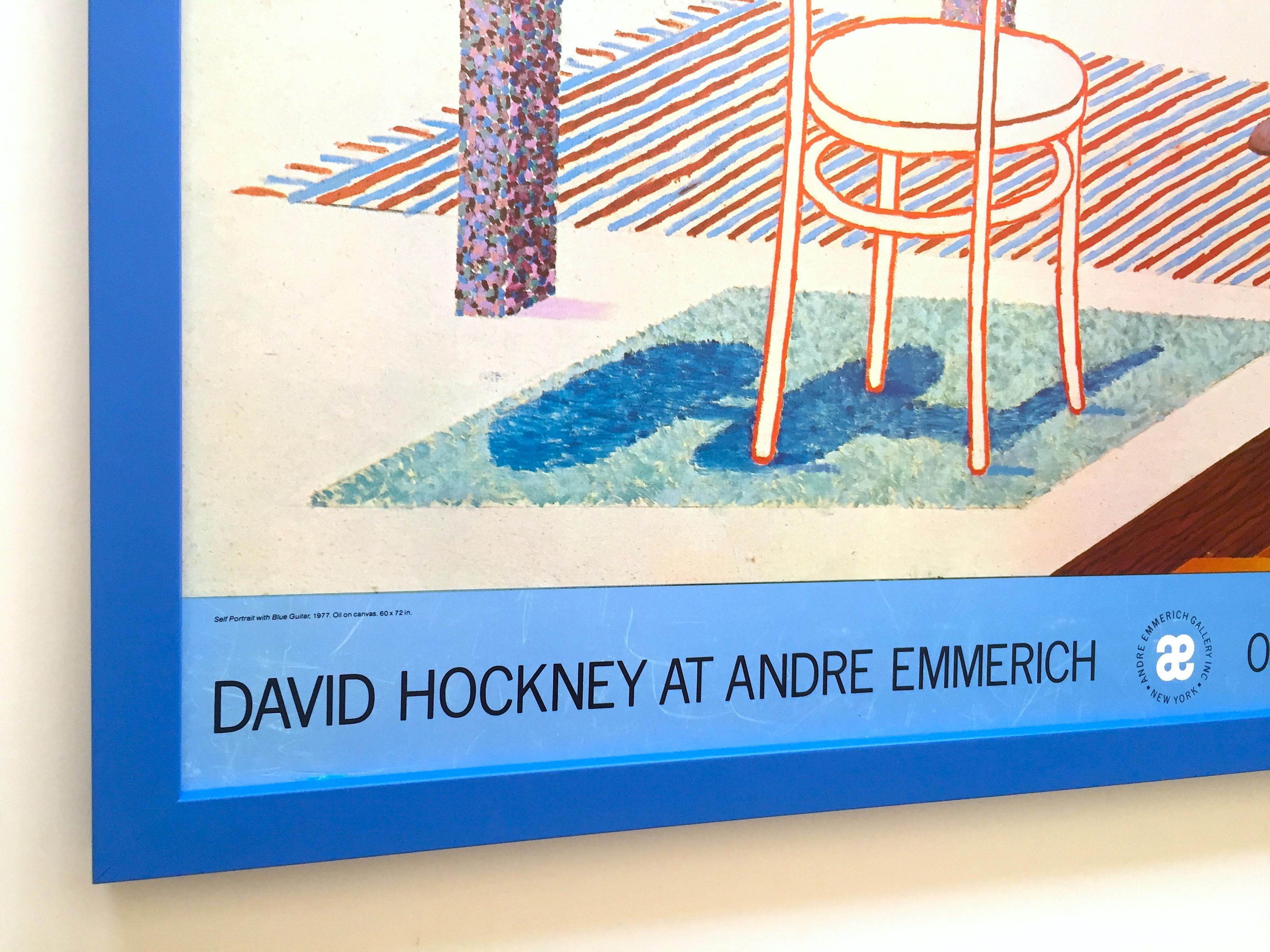 レア　David Hockney ポスター DAVID HOCKNEY RARE 1985 POP ART LITHO PRINT FRAMED PARIS