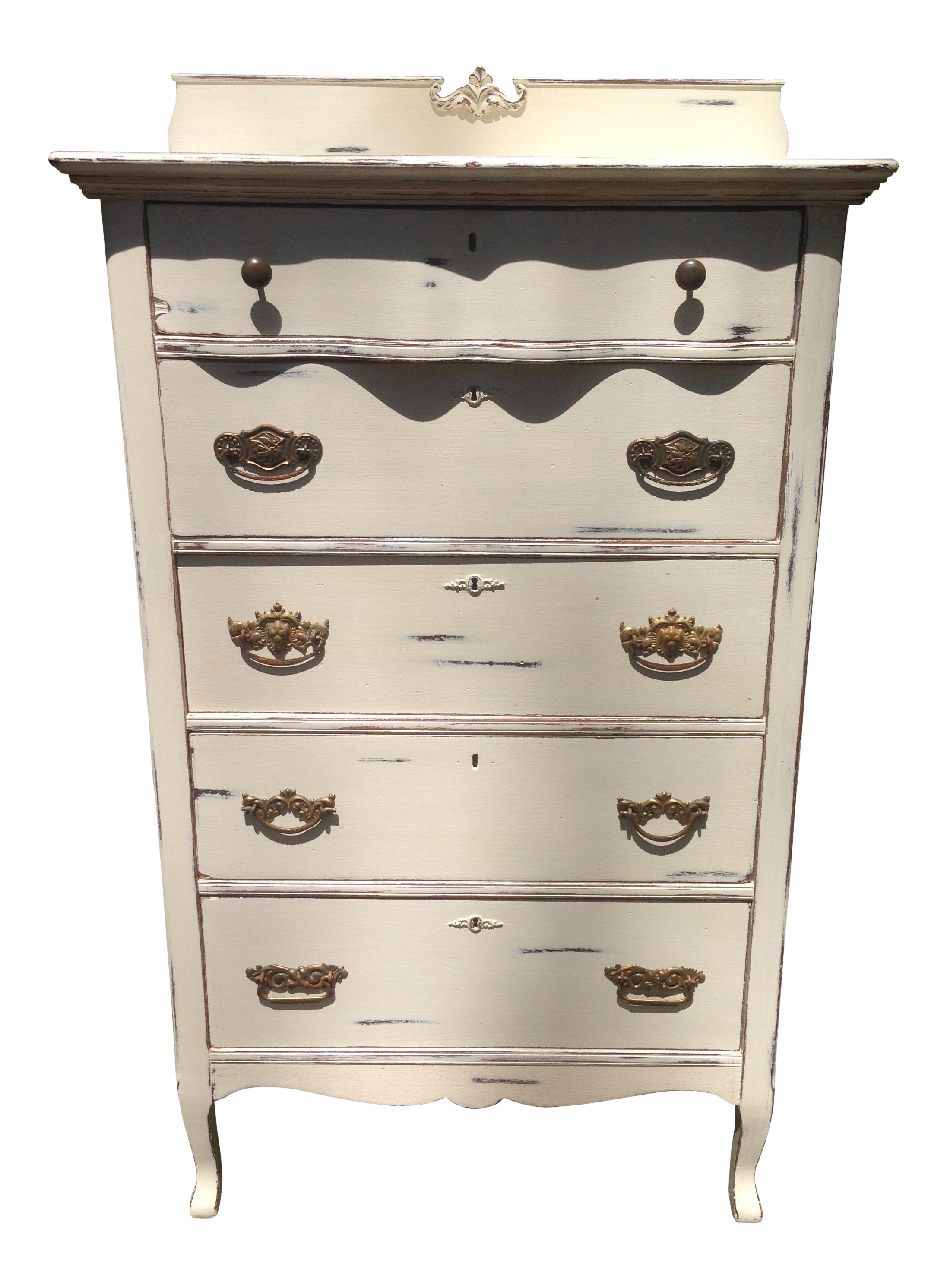 1910s Shabby Chic Tall Dresser Chairish