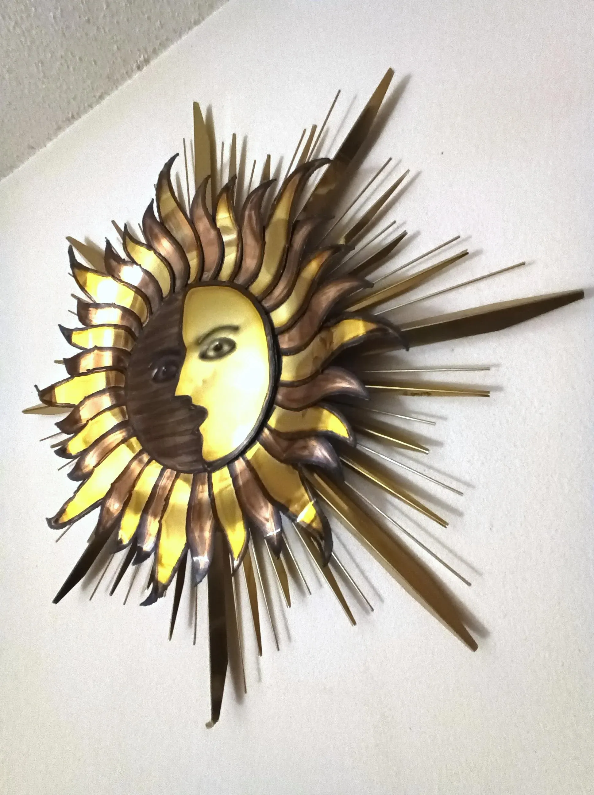 1980s Curtis Jere Sunburst Celestial Metal Sculpture