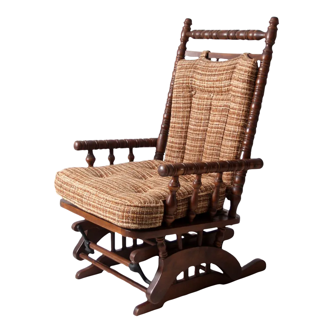 Vintage Platform Glider Rocking Chair | Chairish