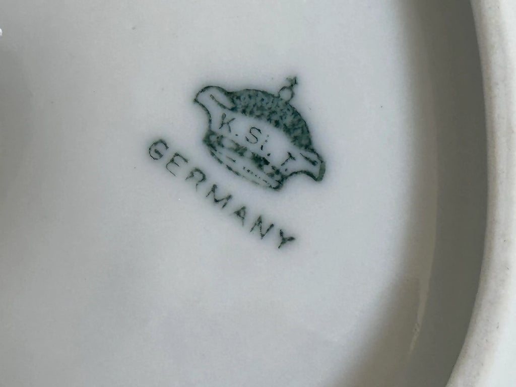 Vintage 1930s Handpainted German Floral Candy Dish
