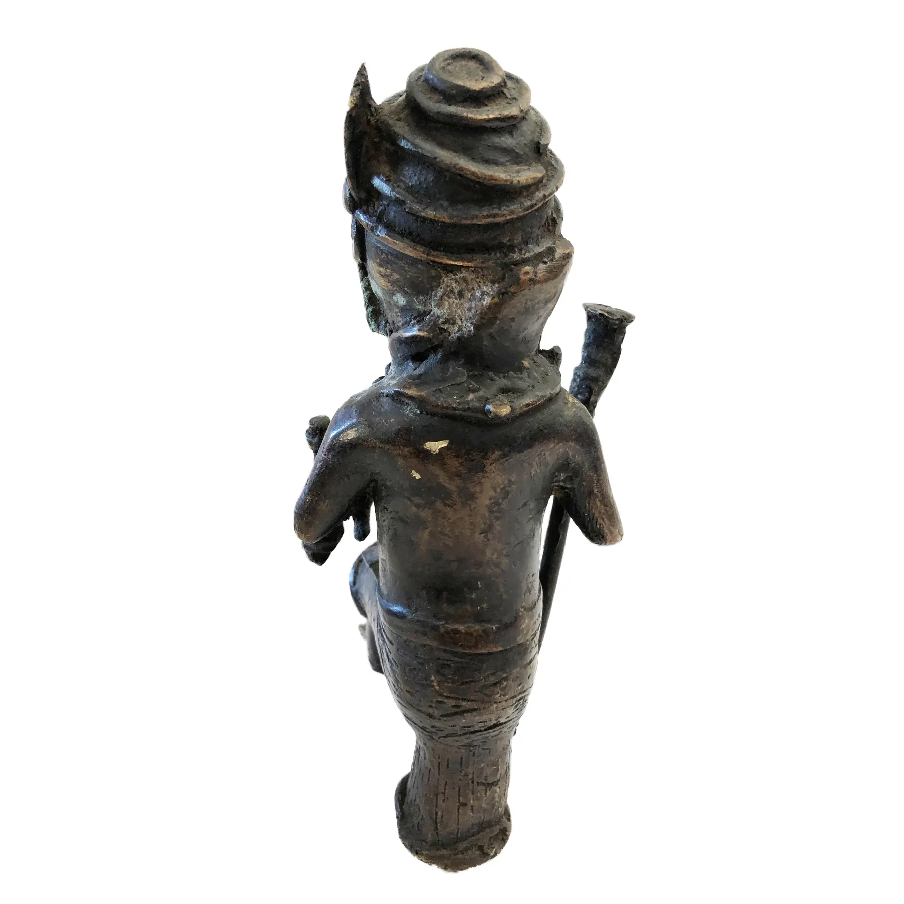 Vintage Benin Bronze Oba King Soldier Nigeria African 9\