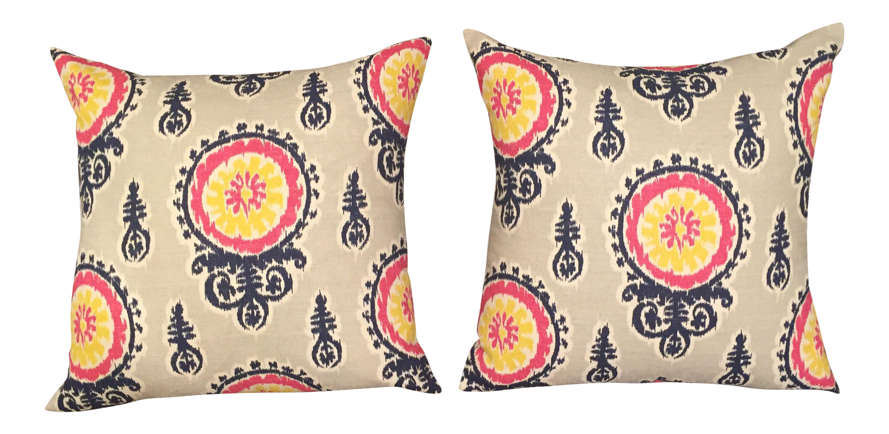 Ikat Suzani Pillow Covers A Pair Chairish