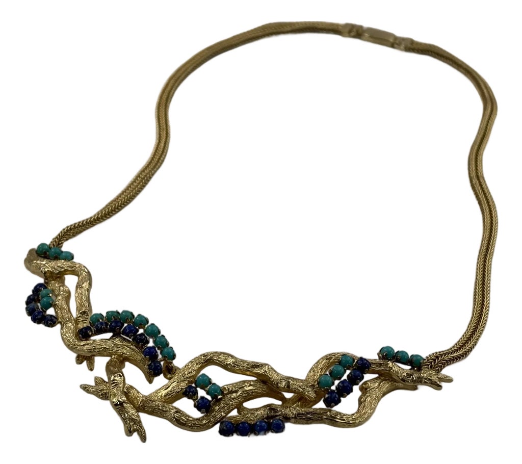Vintage Christian Dior Necklace - 1962 Gold Tone Branches With 
