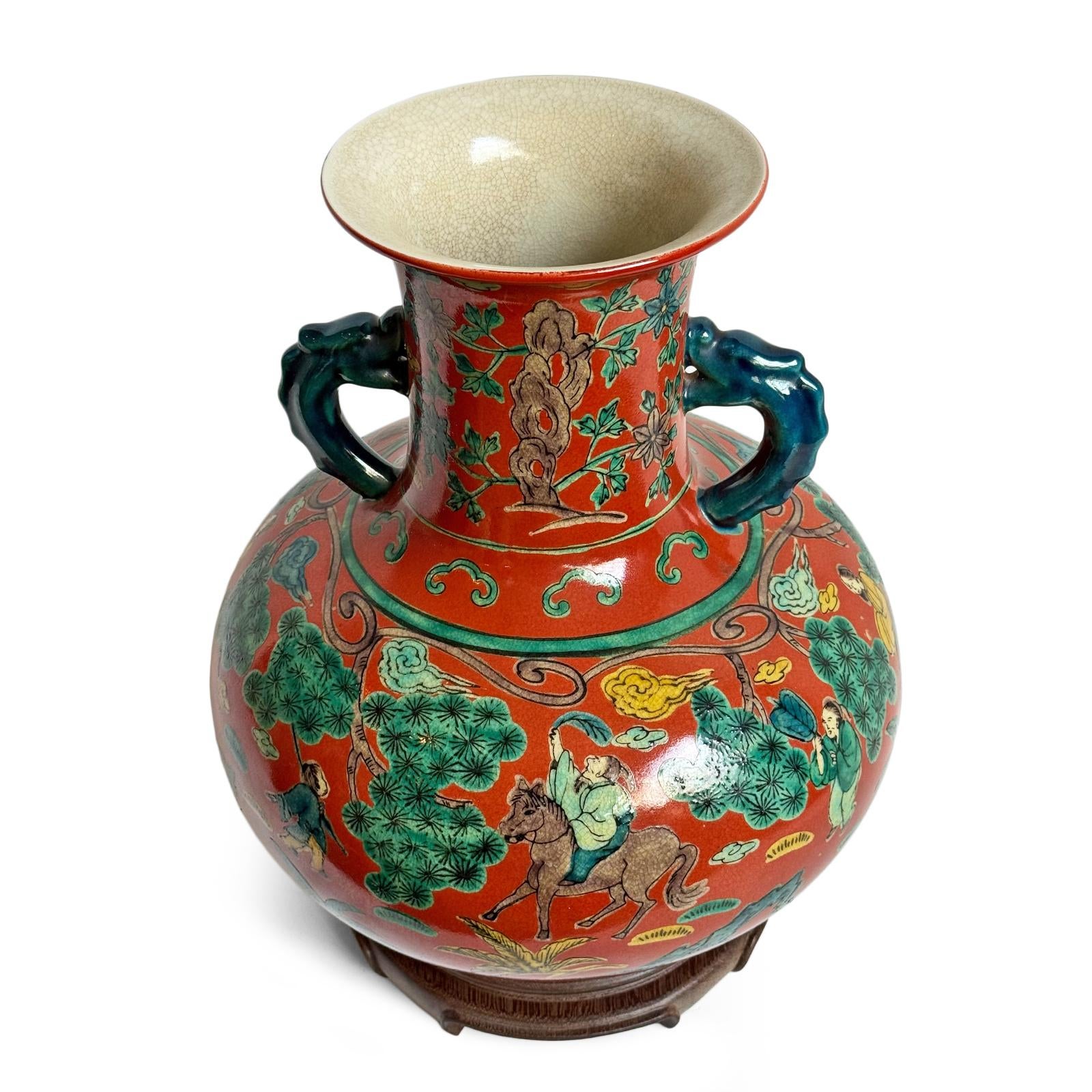 Vintage Japanese Kutani Ware Vase | Chairish