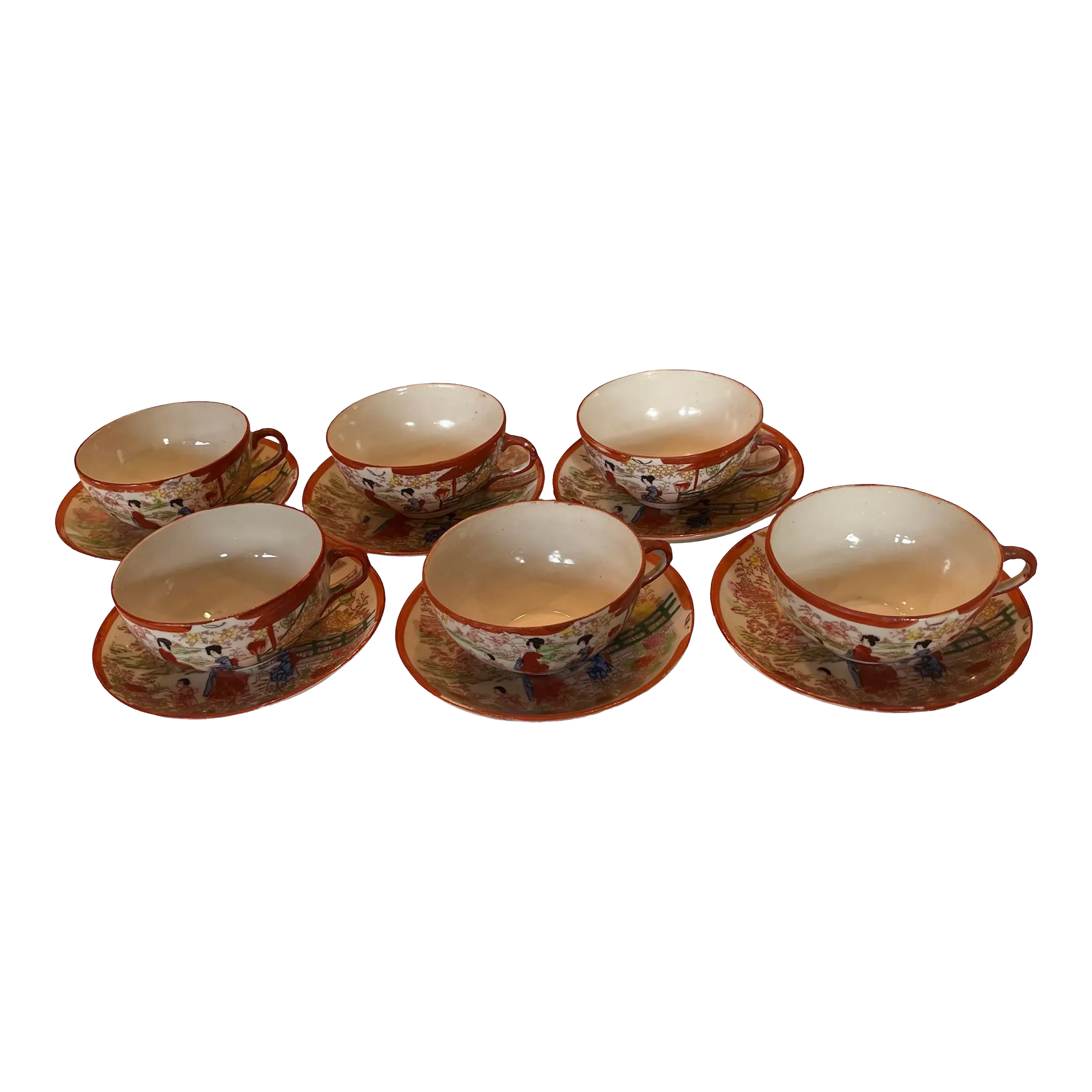 Vintage Set of Four Chinoiserie Cups