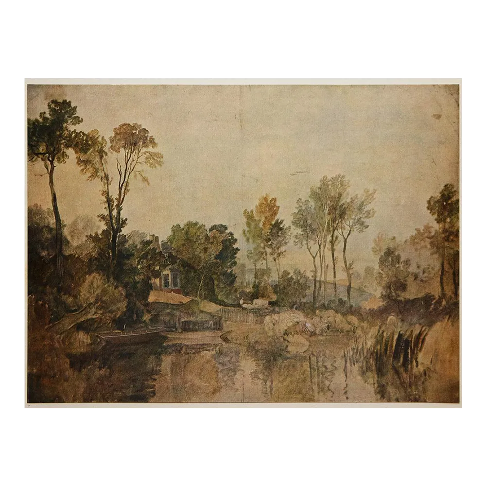 1960 After Joseph Turner, "House Beside River, With Trees and Sheep", Vintage First Limited