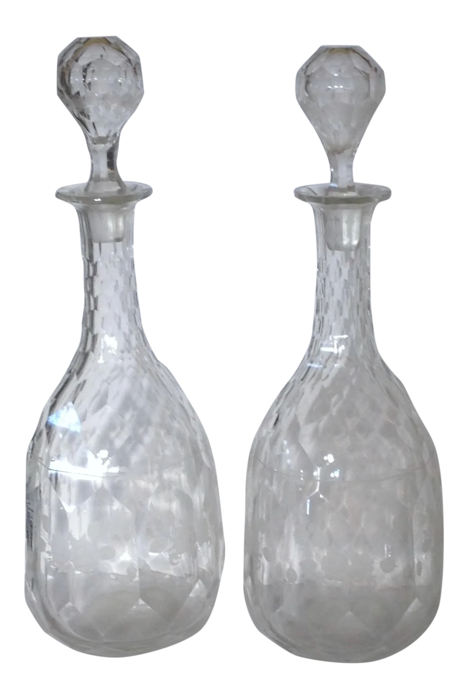 Pair of Etched Glass Decanters Chairish