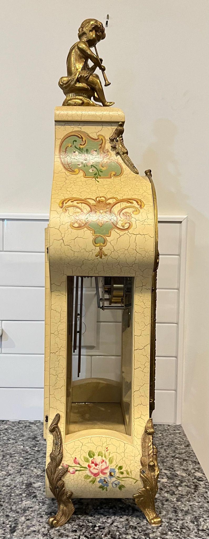 Vintage-Tiffany Mantle Shelf Clock Franz Hermle Made in Italy 1978