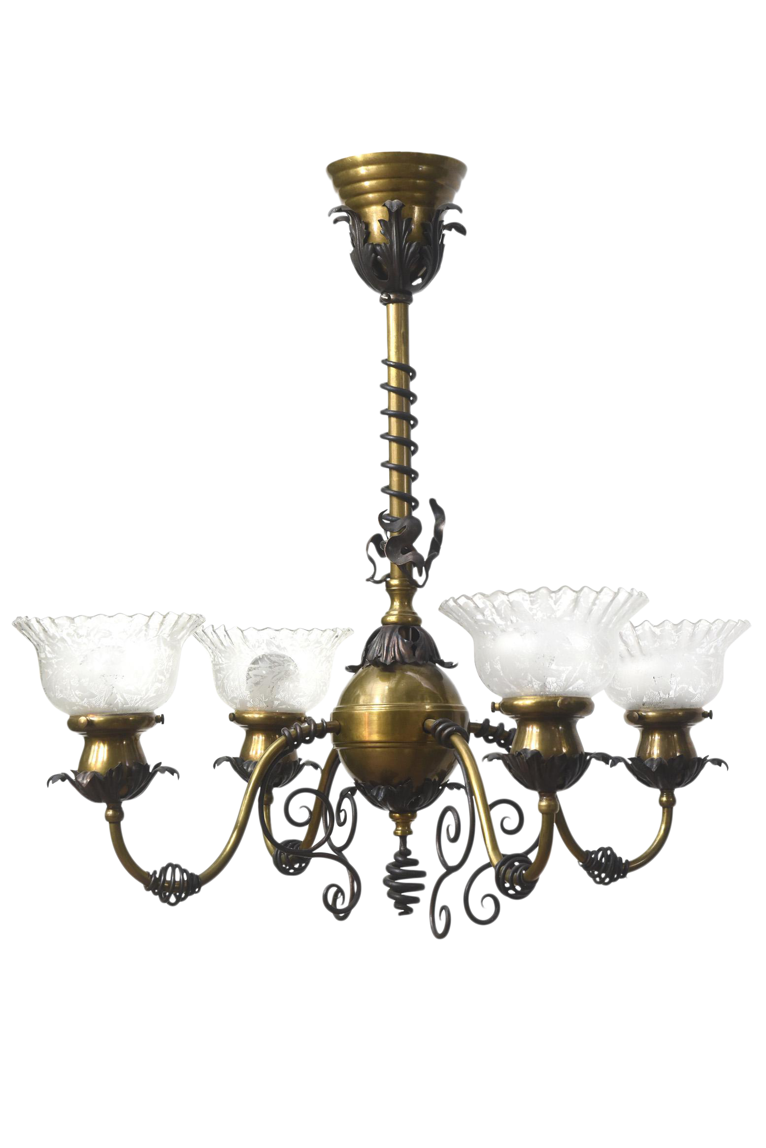 Traditional Brass & Wrought Iron Electric Fixture Chairish