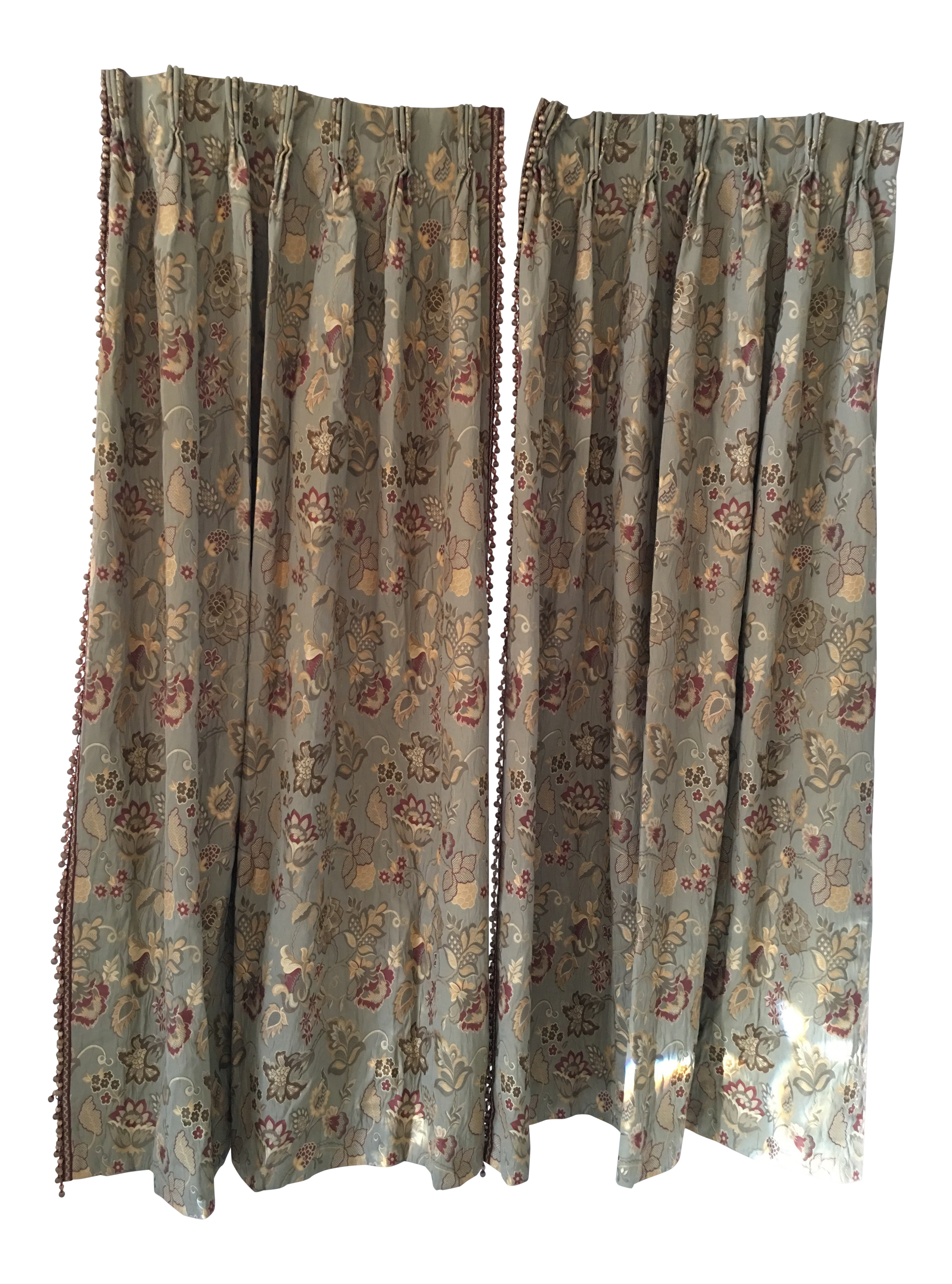 Custom Made Sage Green Curtains A Pair Chairish