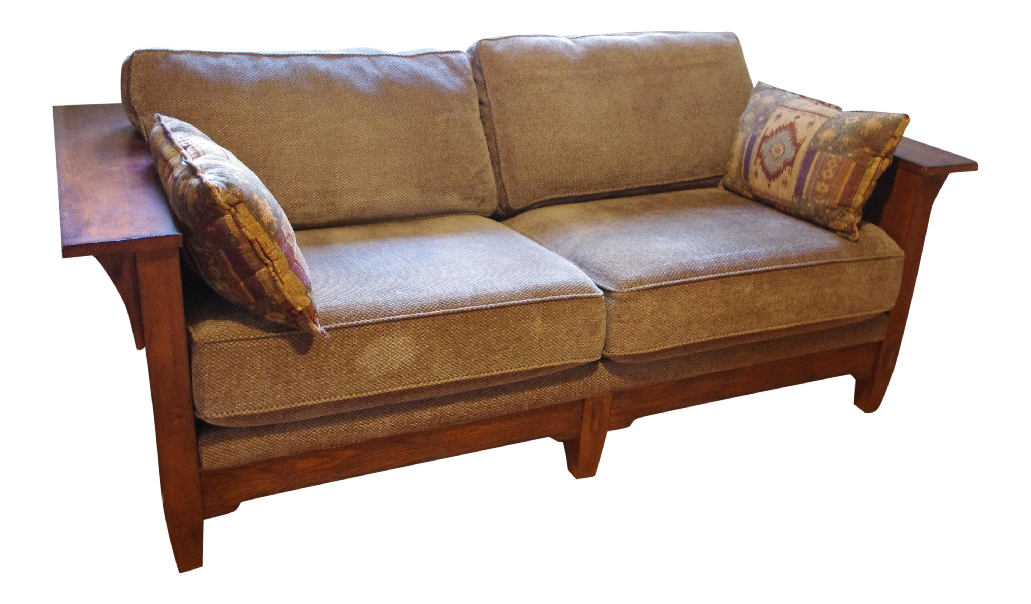 Flexsteel Mission Arts And Crafts Style Oak Sofa Chairish