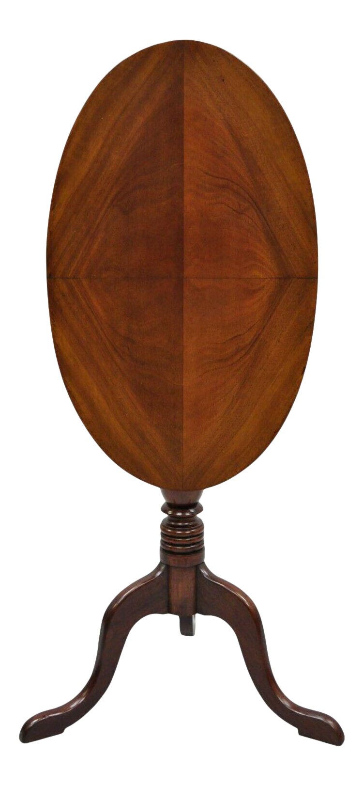 20th Century Queen Anne Mahogany Oval Tilt Top Tea Table Chairish