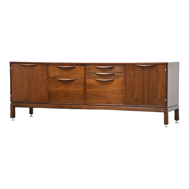 Refinished Jens Risom Walnut Credenza | Chairish