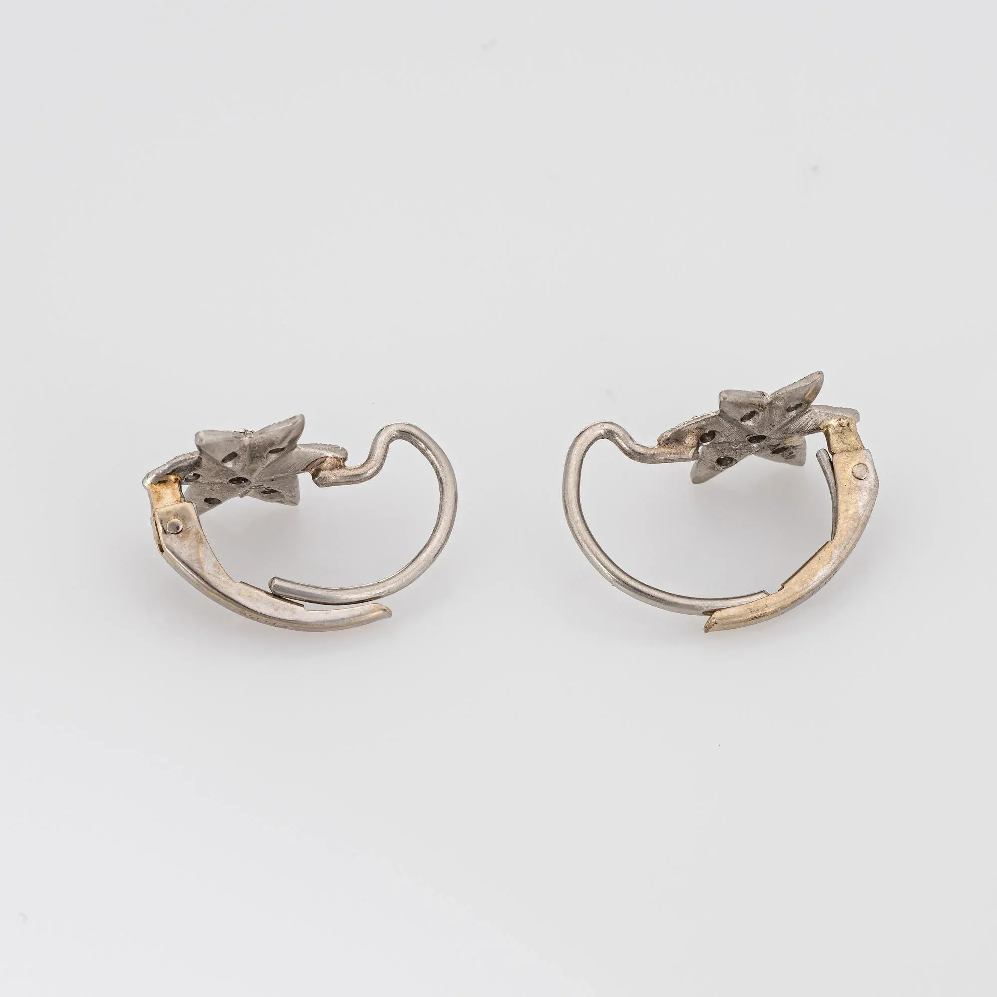 Cathy Waterman Diamond Star Earrings Platinum Estate Fine Signed