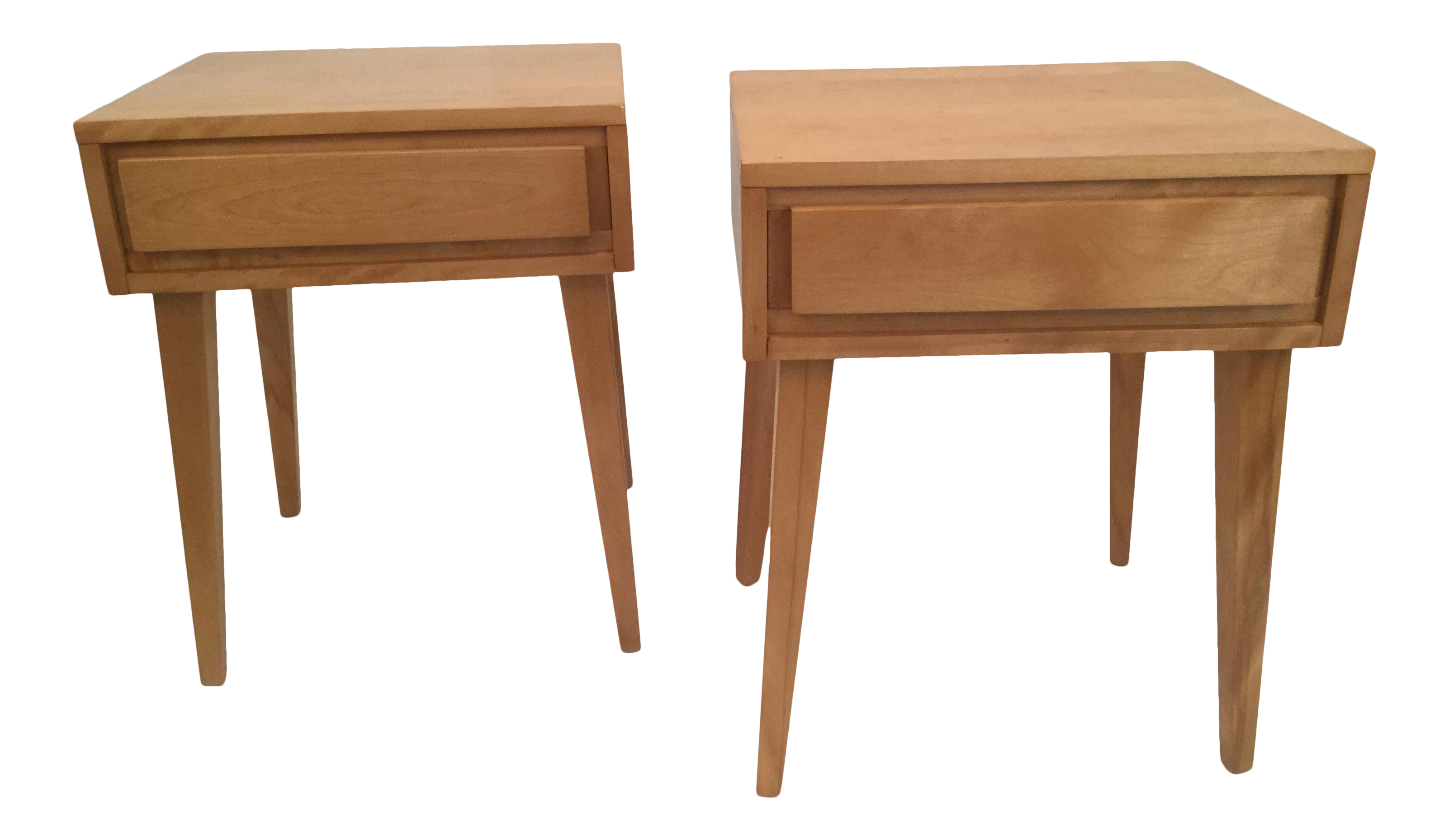 Mid Century Modern Solid Maple Bedside Tables Russel Wright For