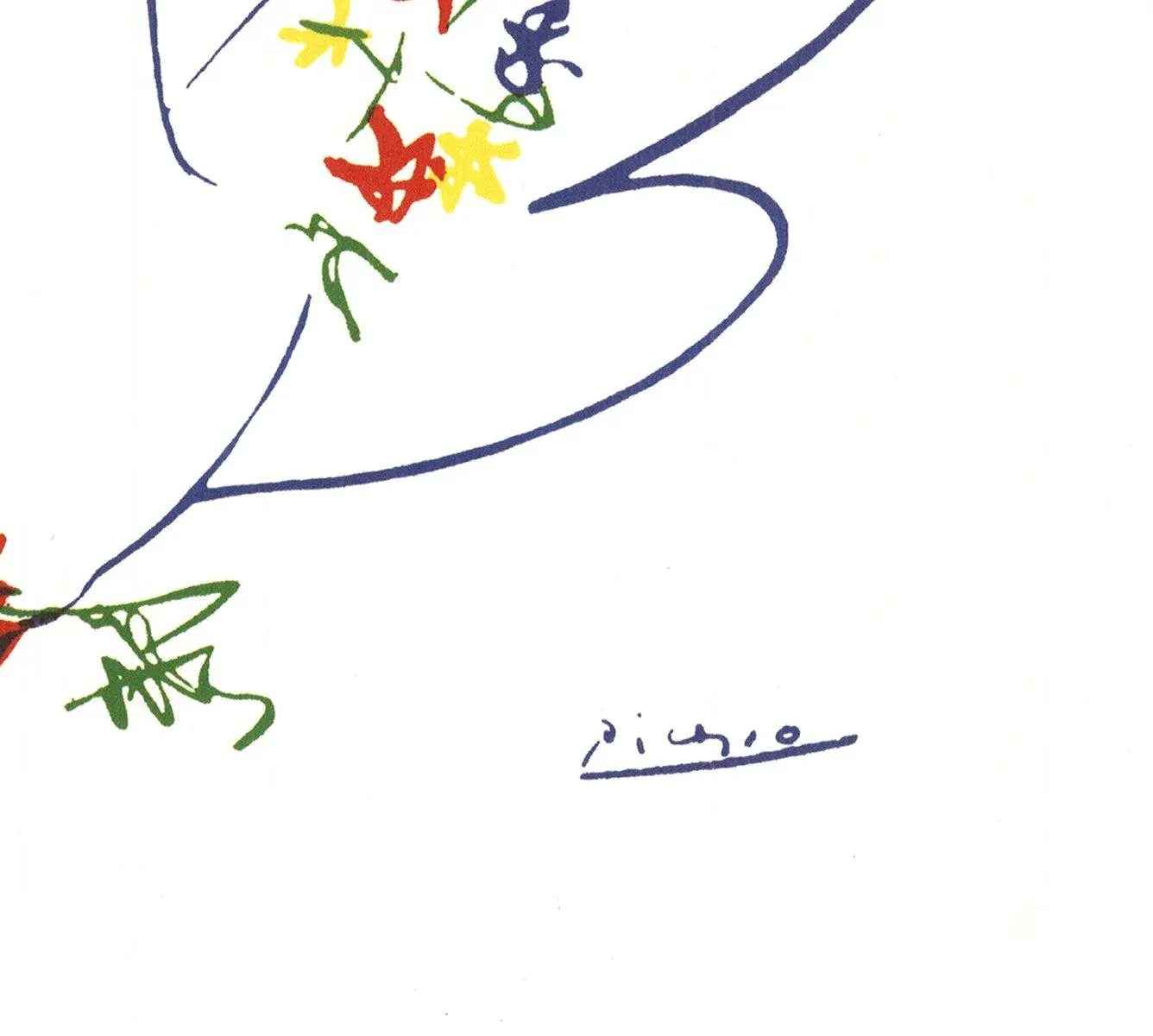 Pablo Picasso | Blue Dove with Flowers | MutualArt