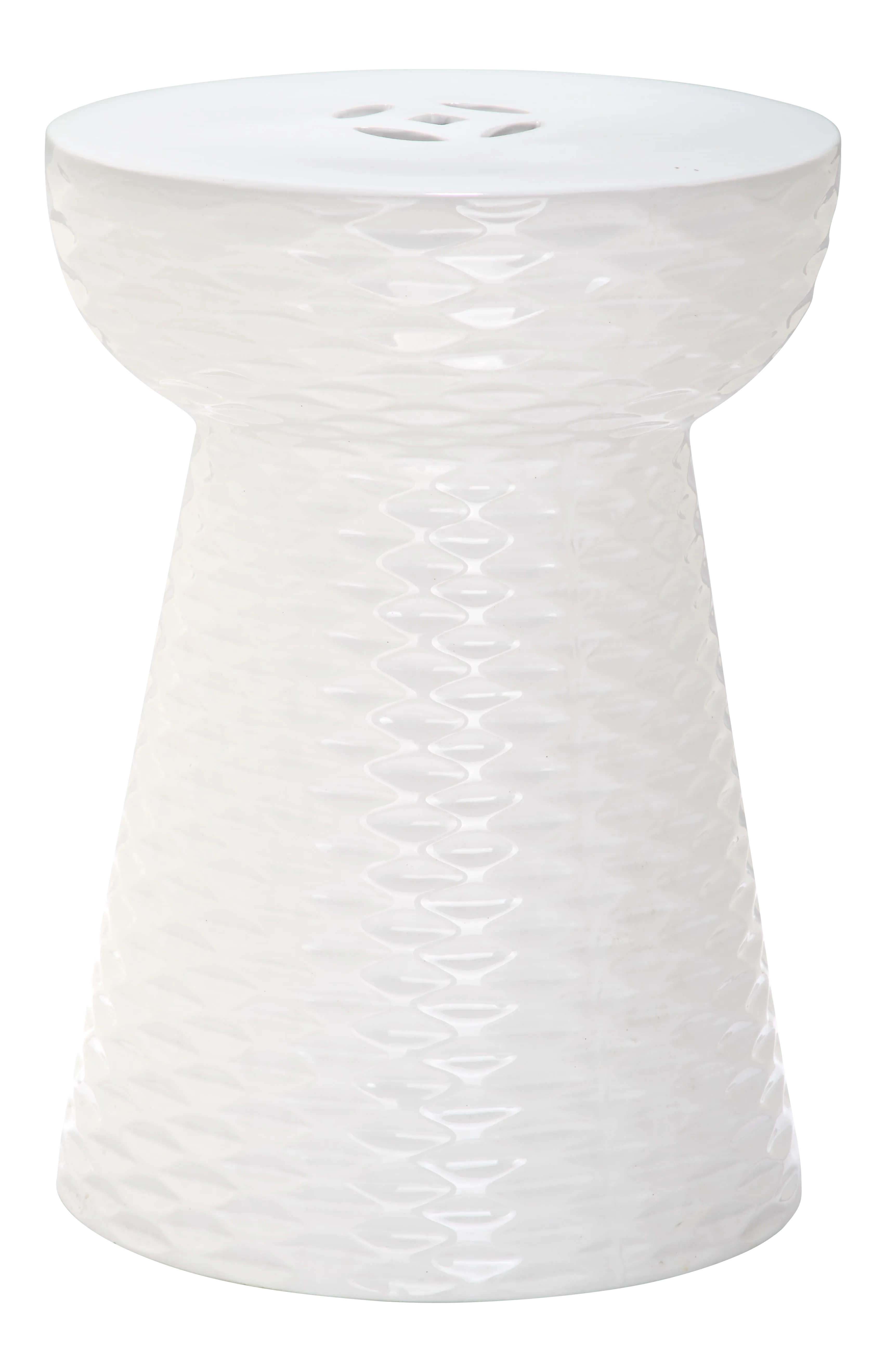 Fluted Garden Stool in White Chairish