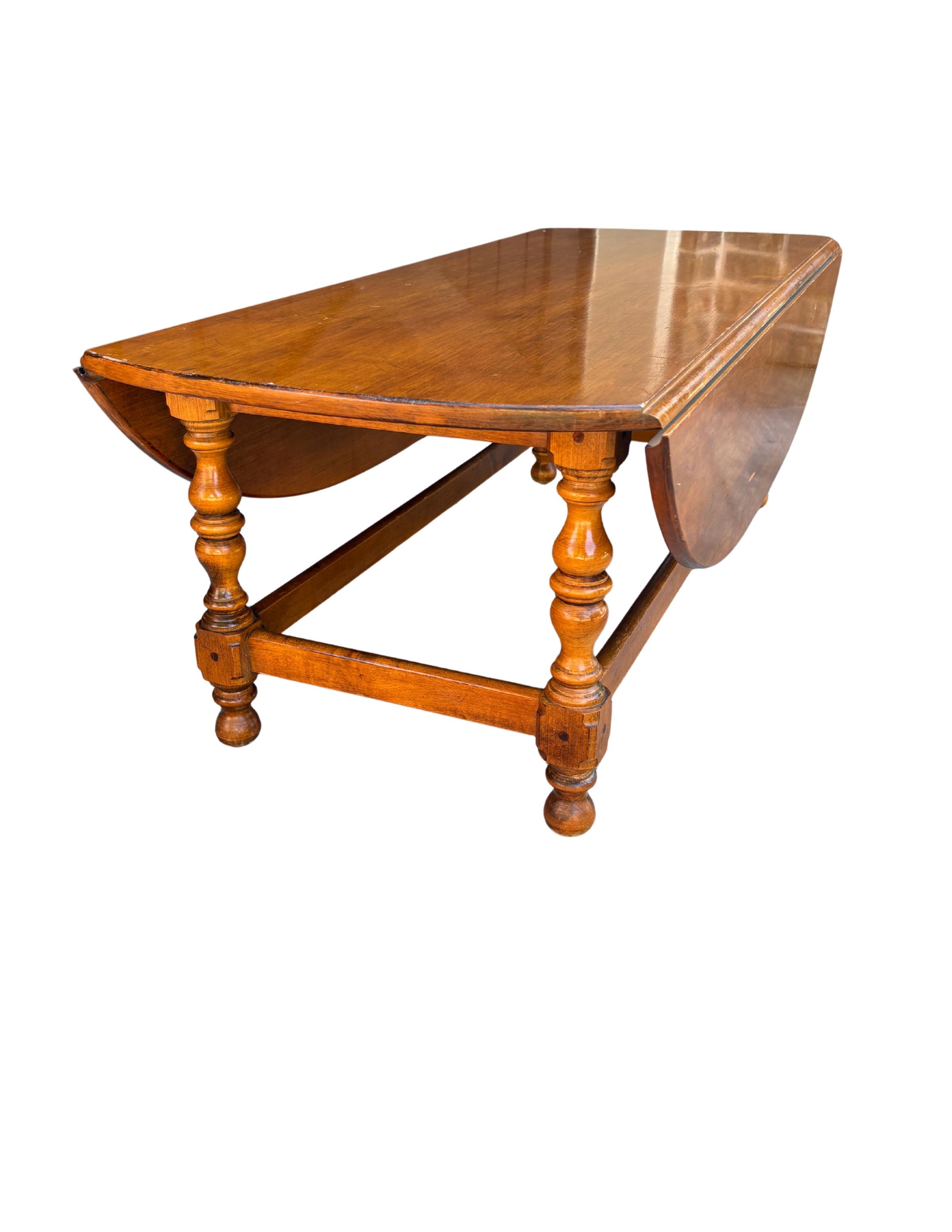 Vintage Ethan Allen Solid Maple Drop Leaf Coffee Table | Chairish