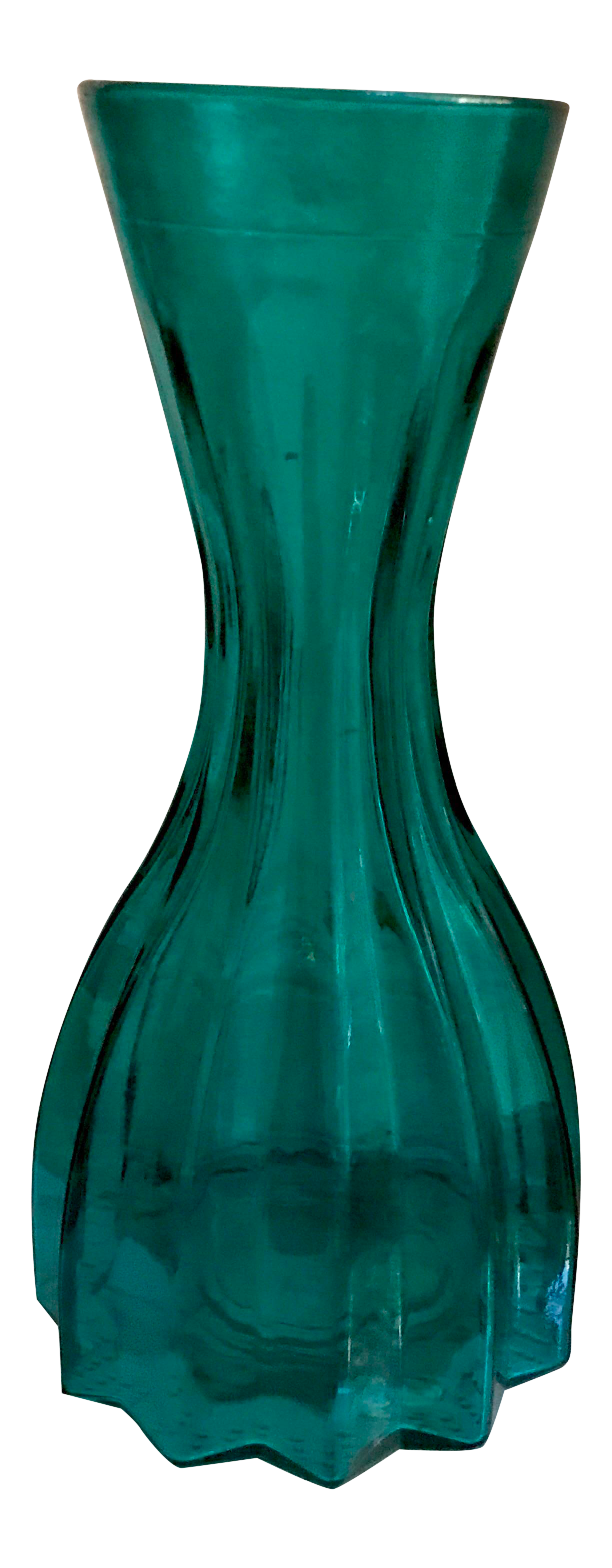MidCentury Modern Teal Glass Vase Chairish