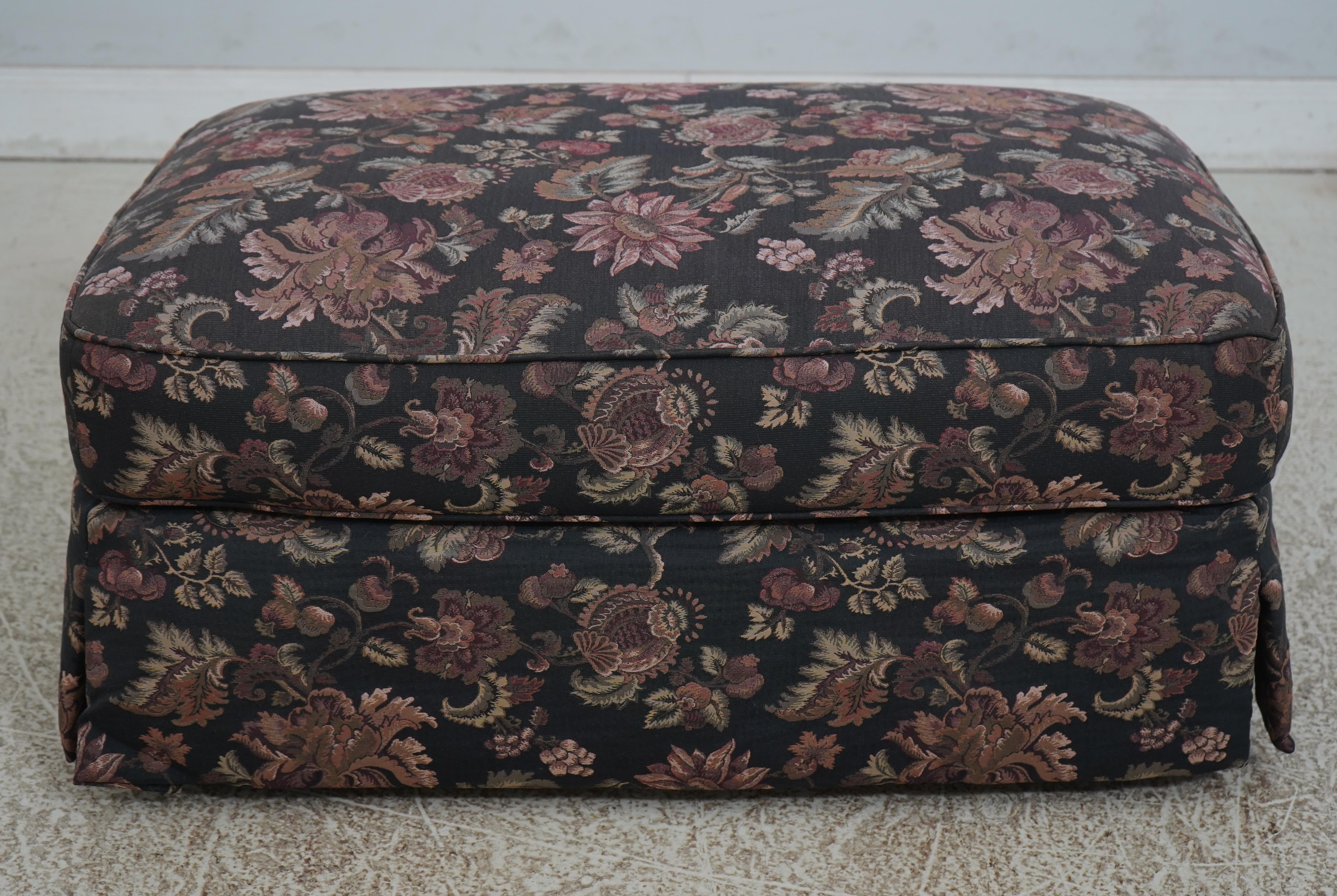 Thomasville Large Floral Upholstered Club Chair Ottoman Chairish