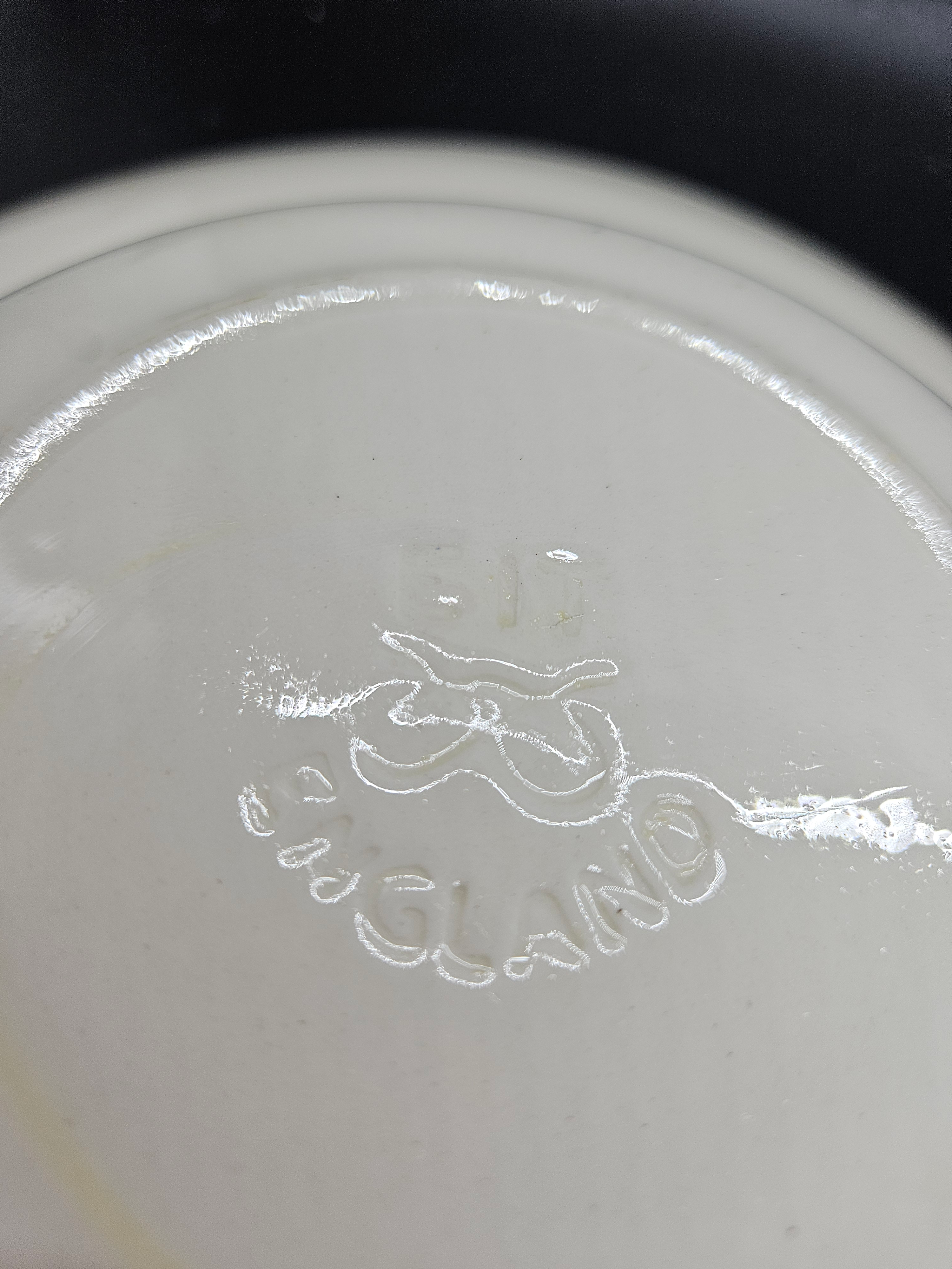 ビンテージEIIR灰皿(英国王室、クリスタル) Eit English Ironstone Tableware Blue Floral Large Rim Soup