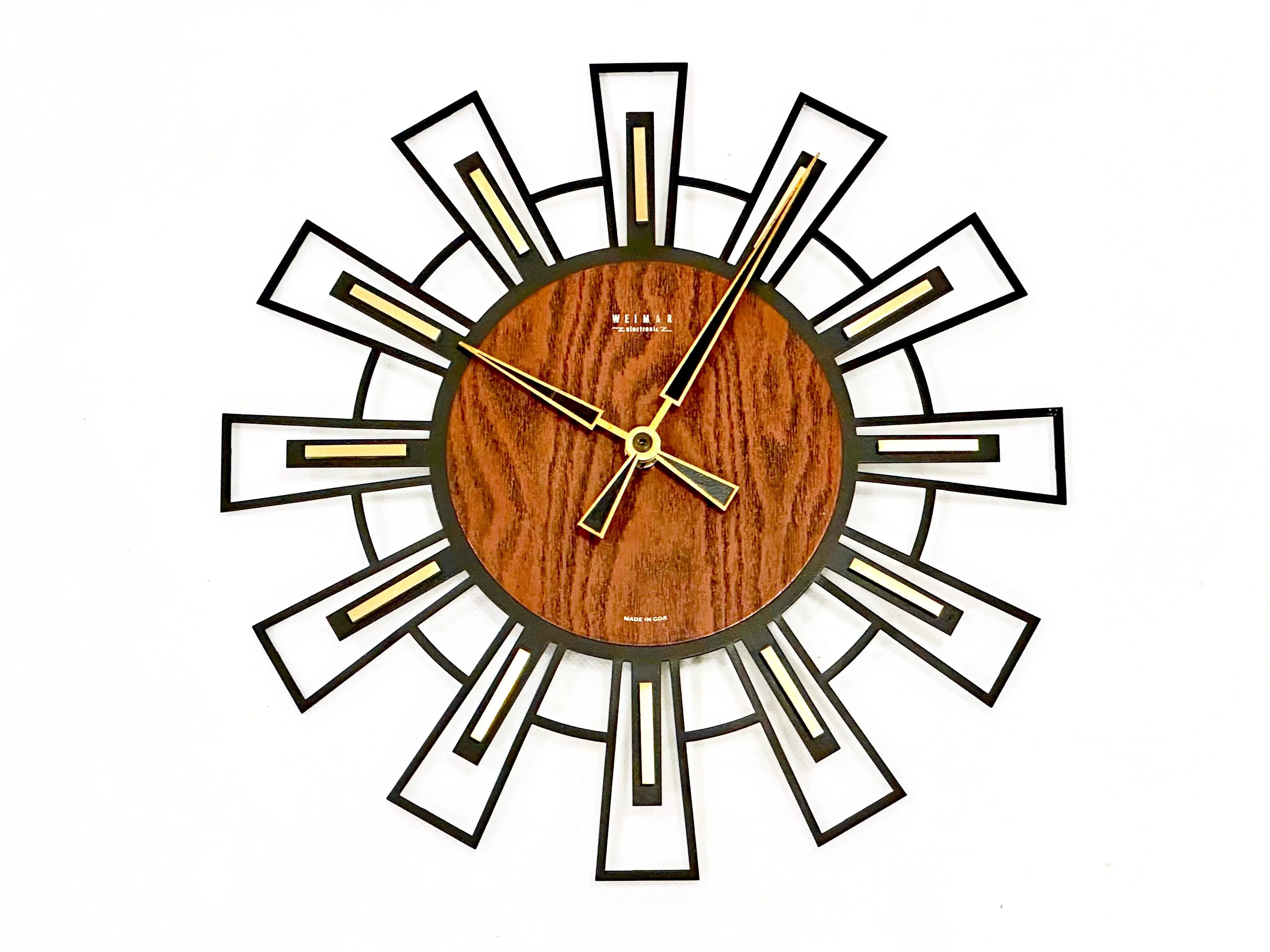 Mid-Century Brass Wall Clock from Weimar, 1970s | Chairish