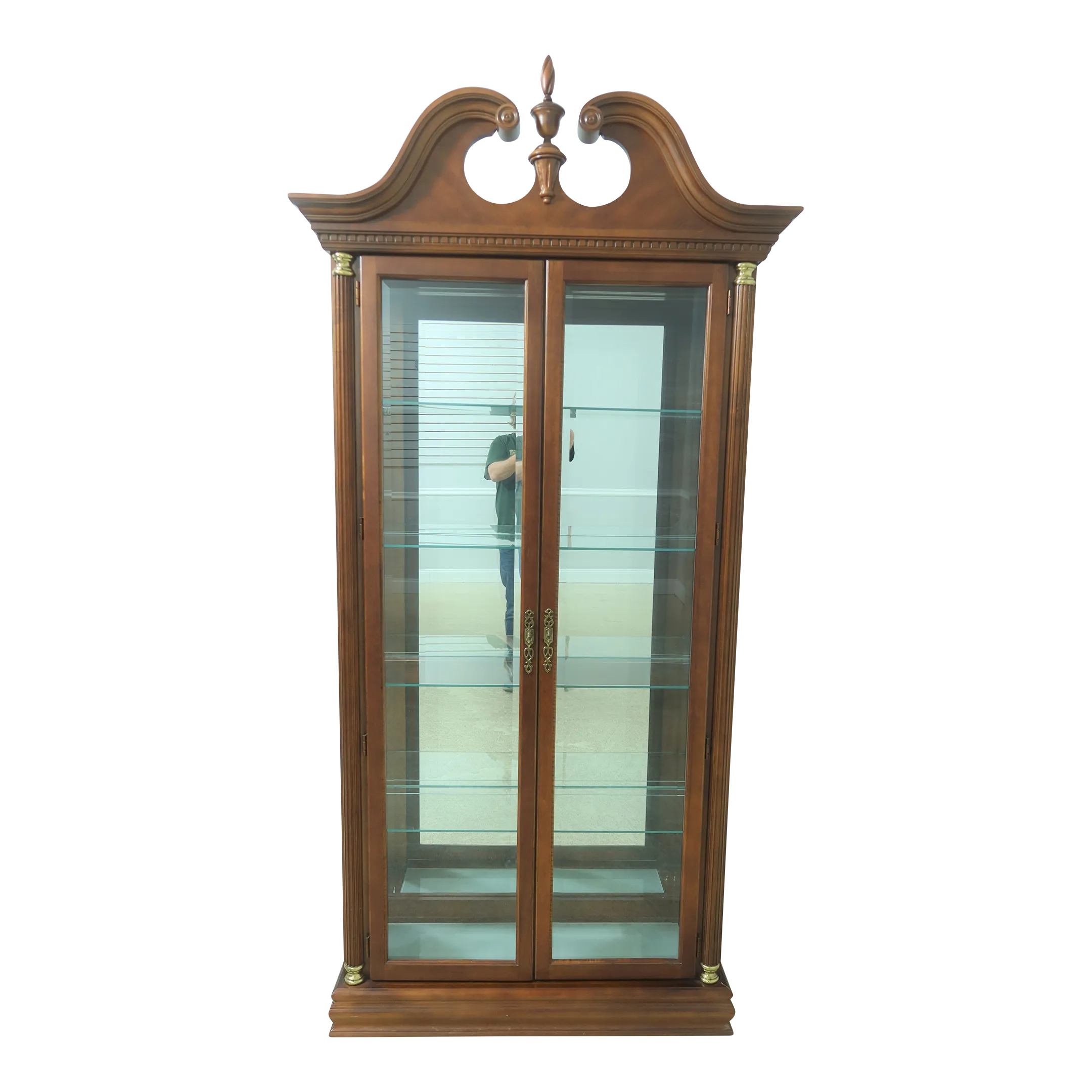 antique cherry curio cabinet