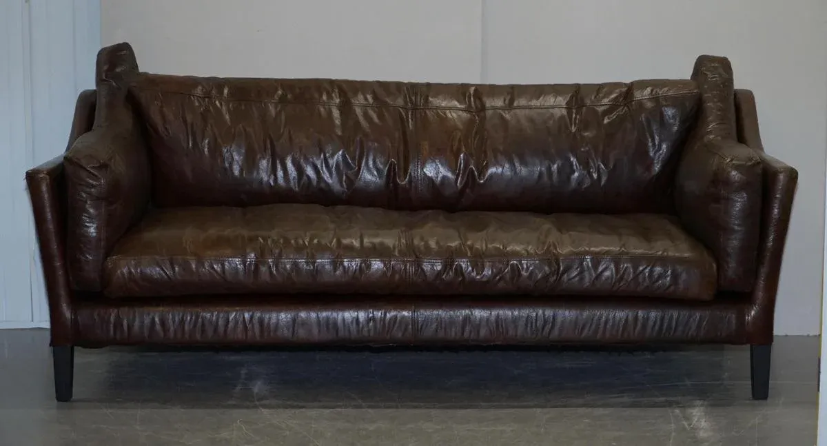 Vintage Brown Leather Sofa
