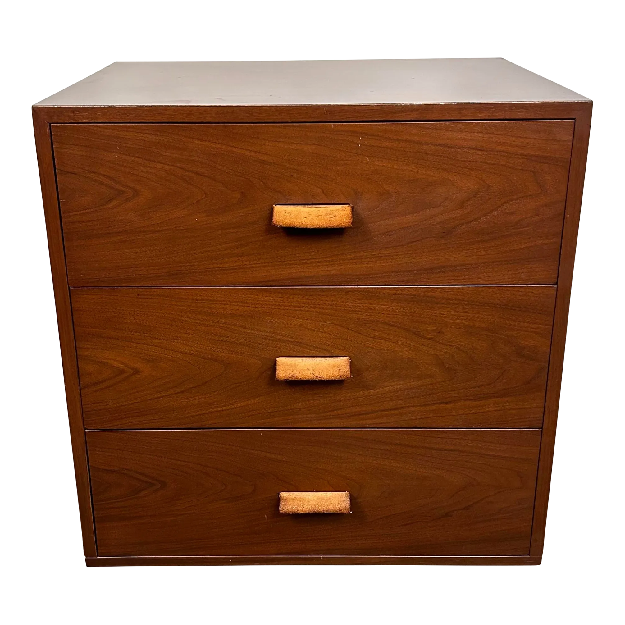 Mid Century Modern Chest of Drawers With Leather Pulls