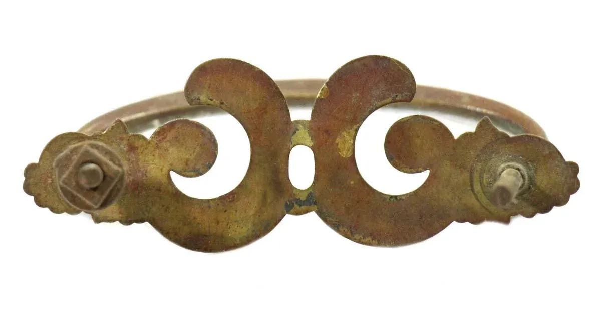 Pair of Vintage Traditional Antique Brass Bail Drawer Pulls