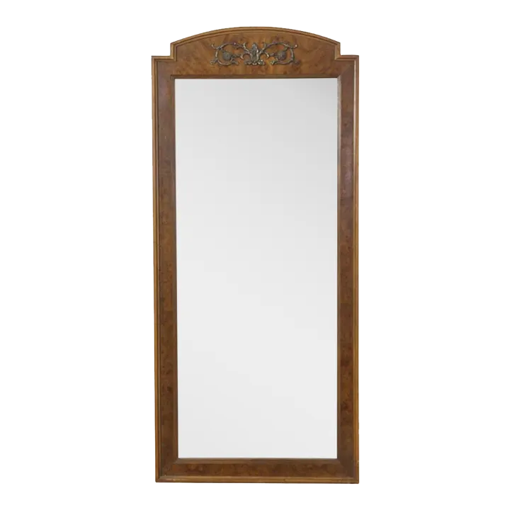 Vintage Mid 20th Century Veneered Wood Beveled Wall Mirror Chairish