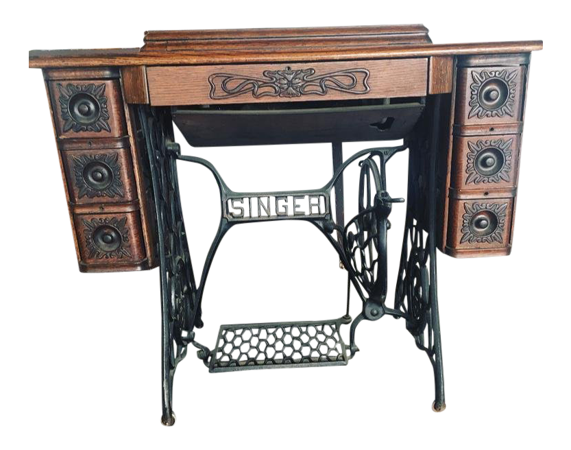 Drawer Pulls Antique Singer Treadle Sewing Machine Drawer Pull 1902 Red