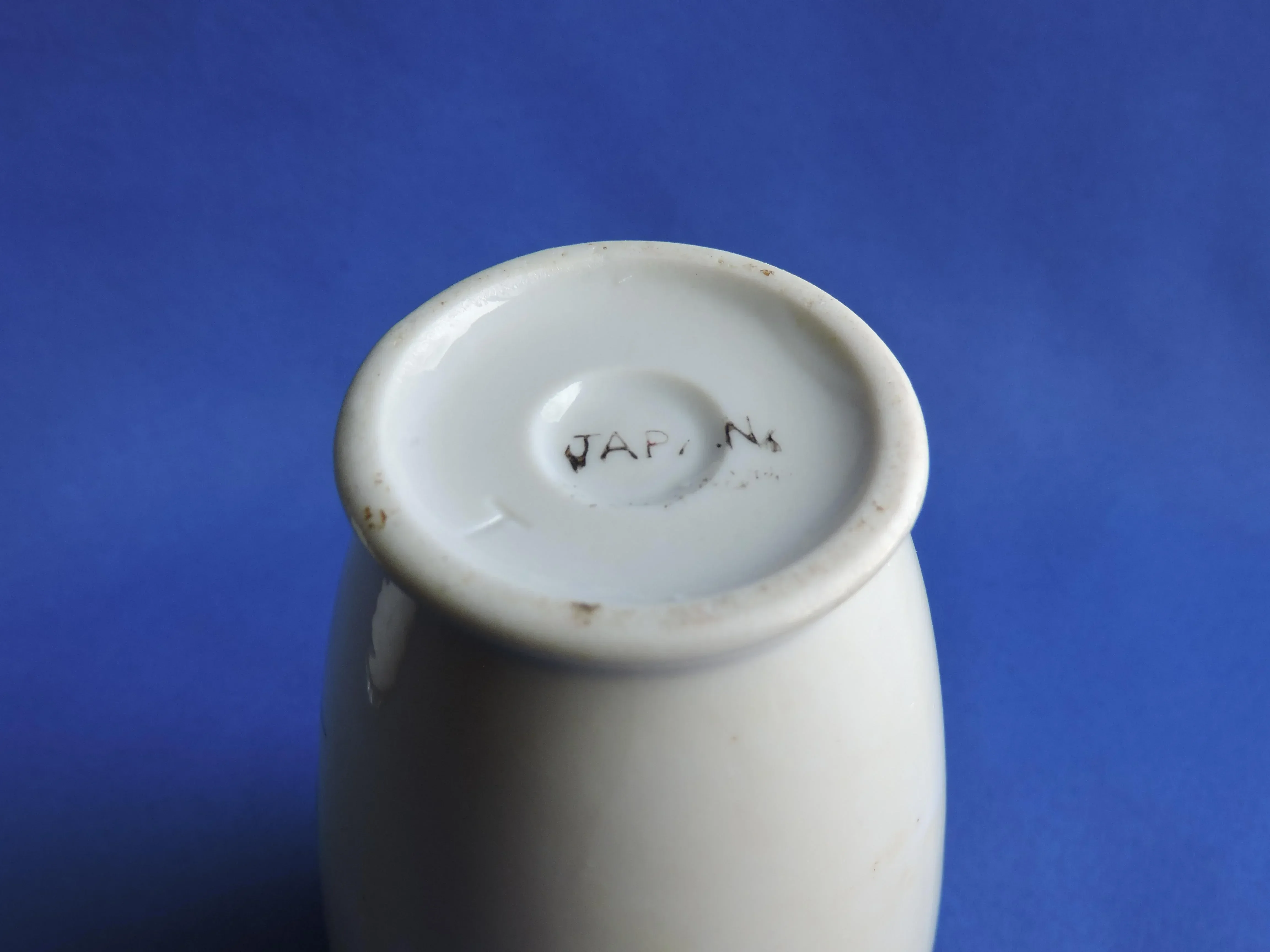 1920\'s Art Deco Takito Japanese Porcelain Blue & Beige Lusterware Vases- Set of 2
