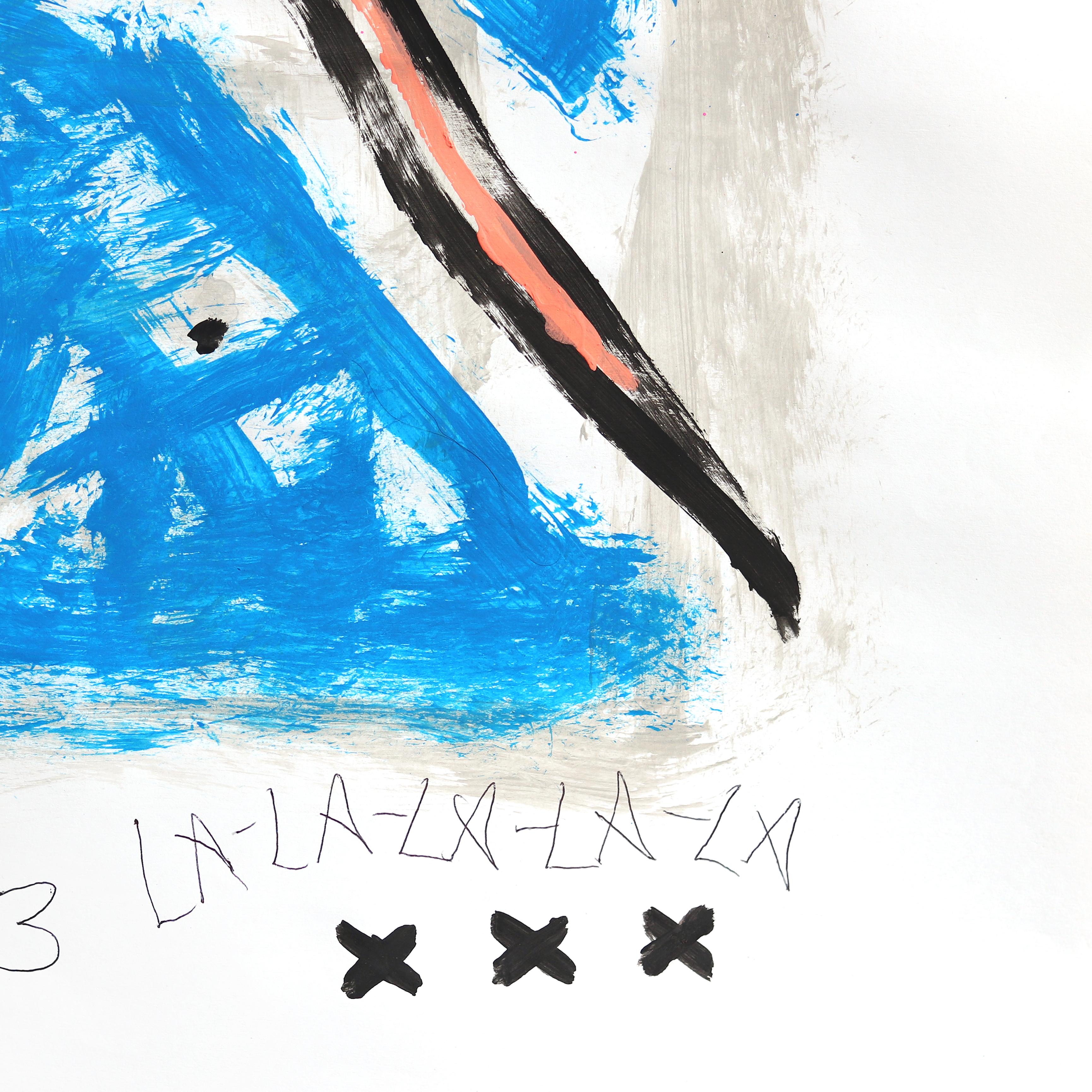 Blue Twirl - Original Vibrant Figurative Ballerina Pop Art