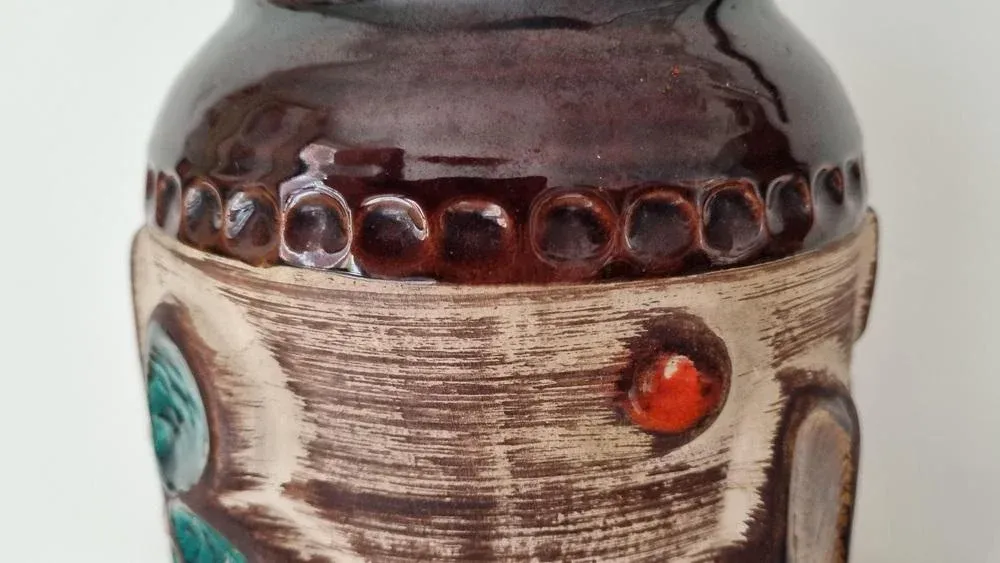 工芸品 Vintage Bay Keramik West German Vase Vintage BAY KERAMIK Fat Lava Vase by Bodo Mans West German