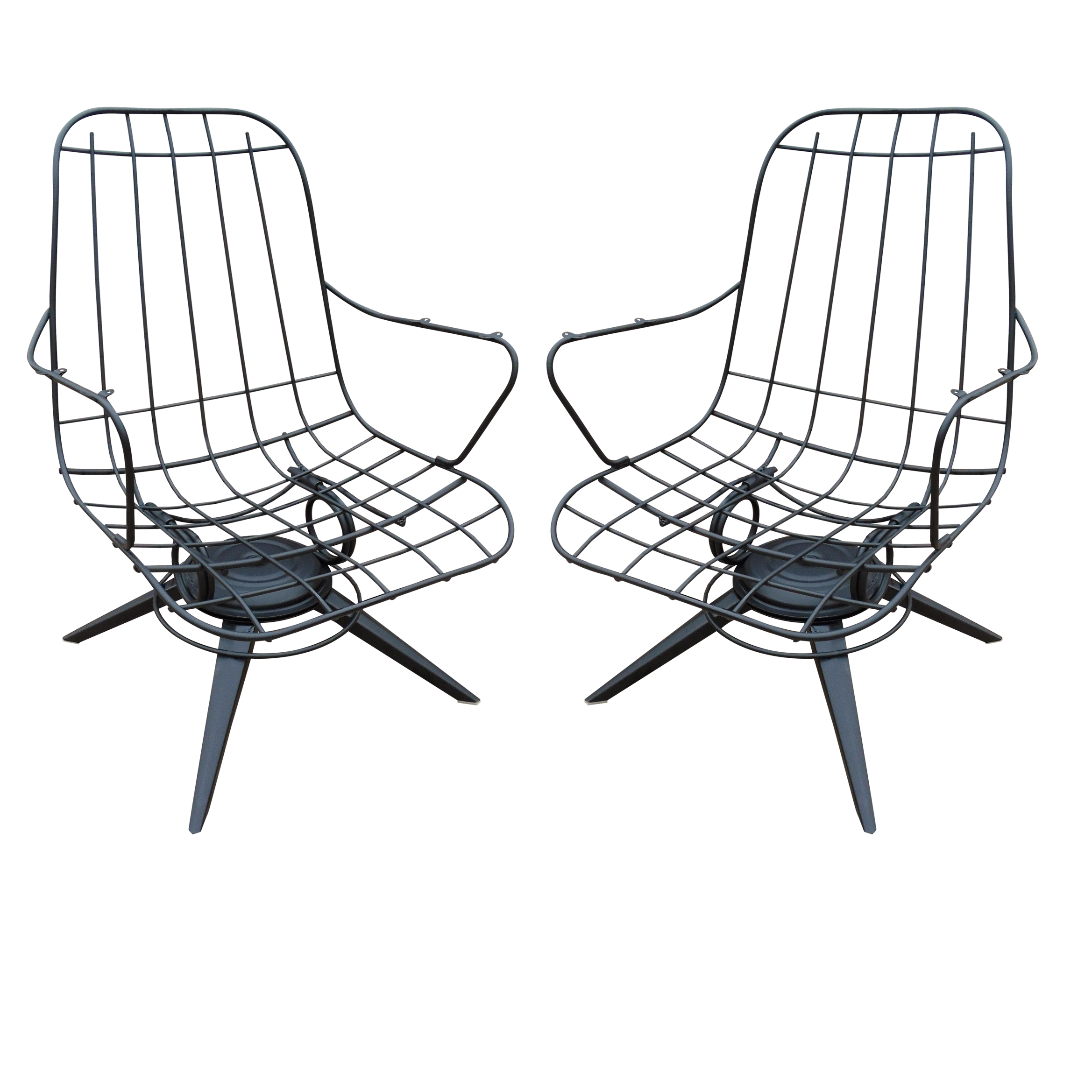 Homecrest MidCentury Wire Lounge Chairs A Pair Chairish