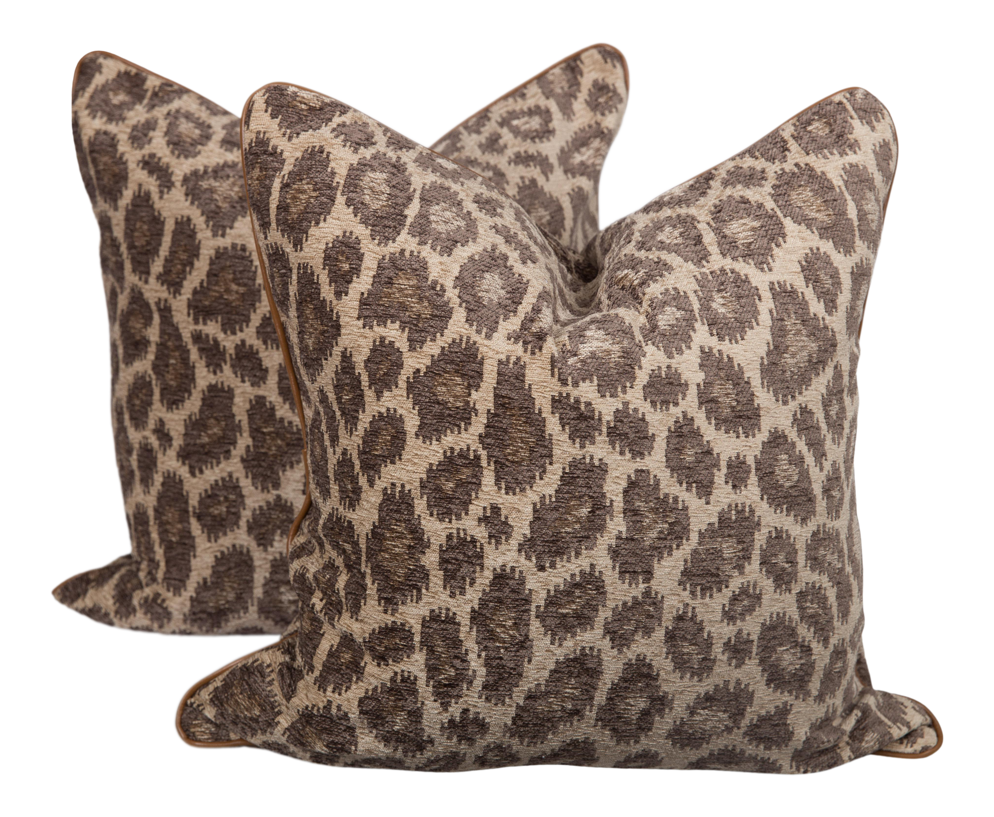 Chenille Leopard Sahara Pillows Pair Chairish