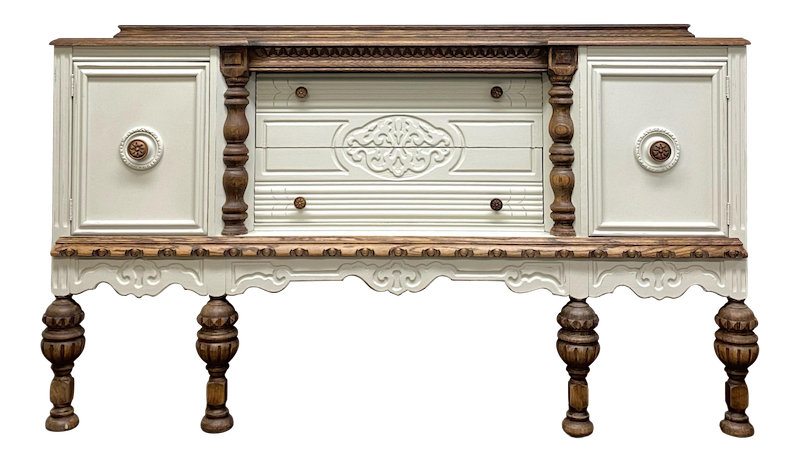 Antique Jacobean Oak Buffet Chairish