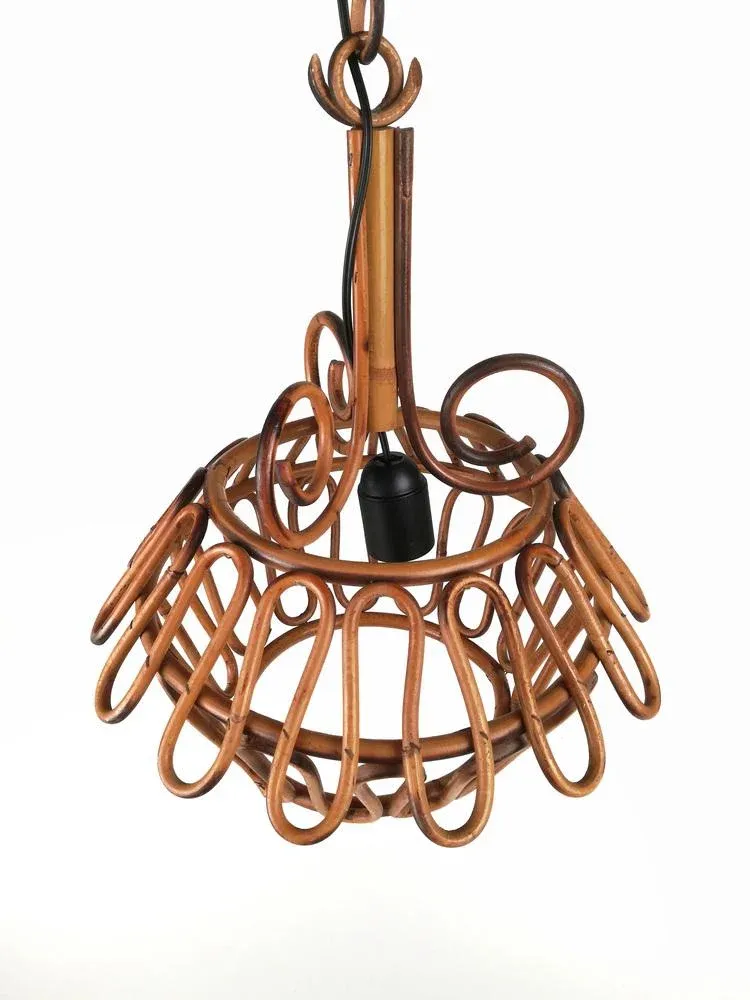 Bamboo Pendant Light, Italy, 1960s