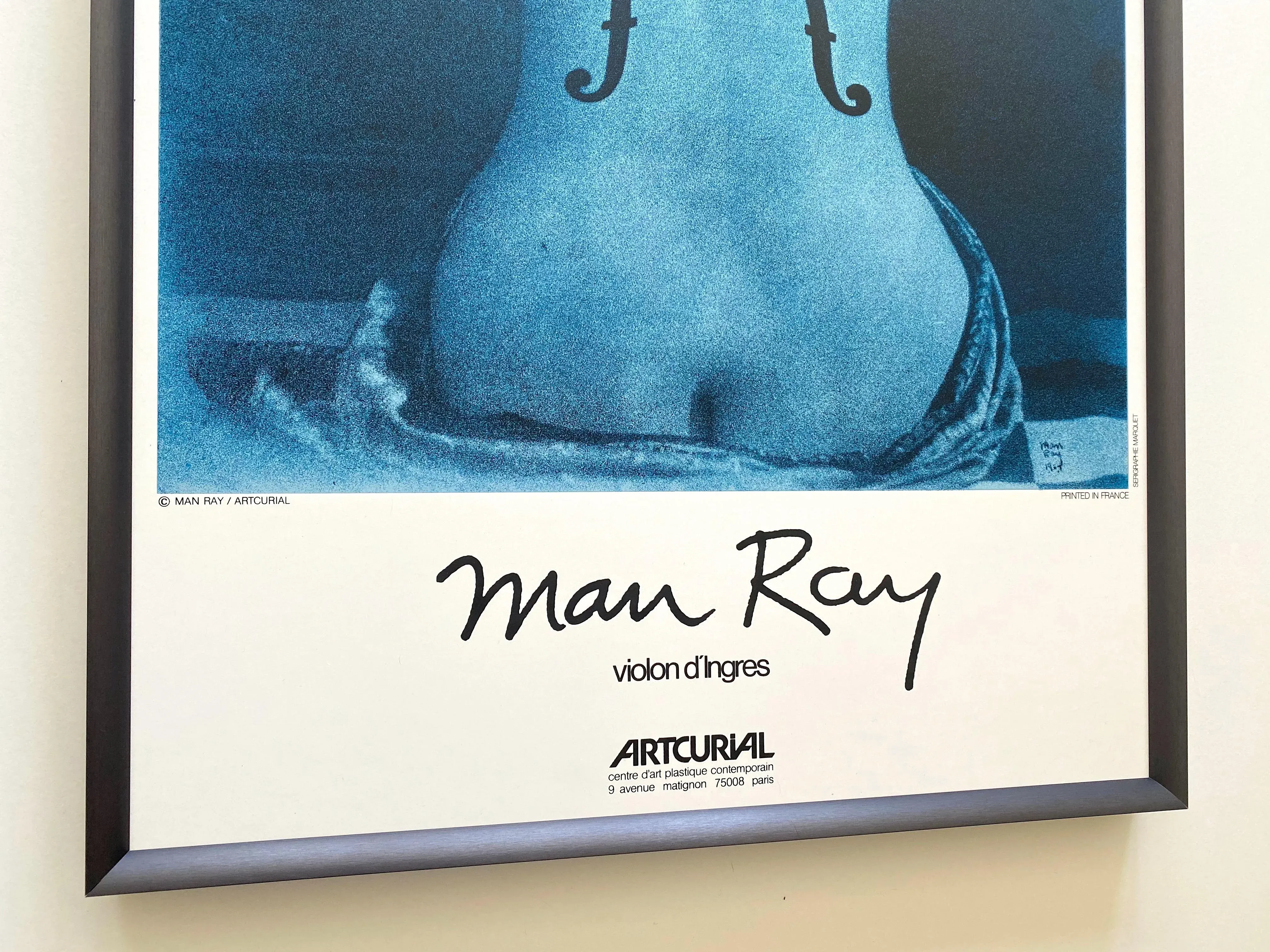 Man Ray Vintage 1976 Serigraph Print Framed Paris Exhibition Poster \