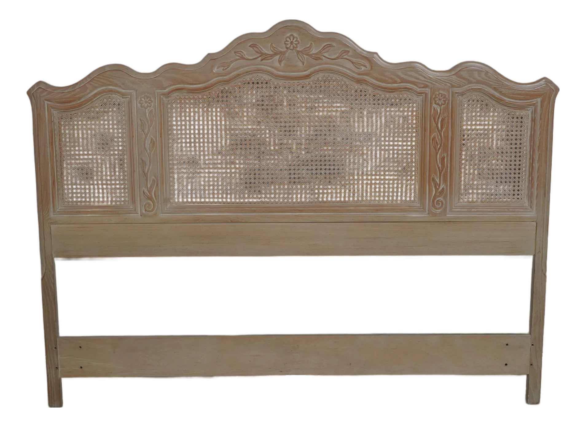 Drexel Cabernet Blanc Cane Back Queen Headboard | Chairish