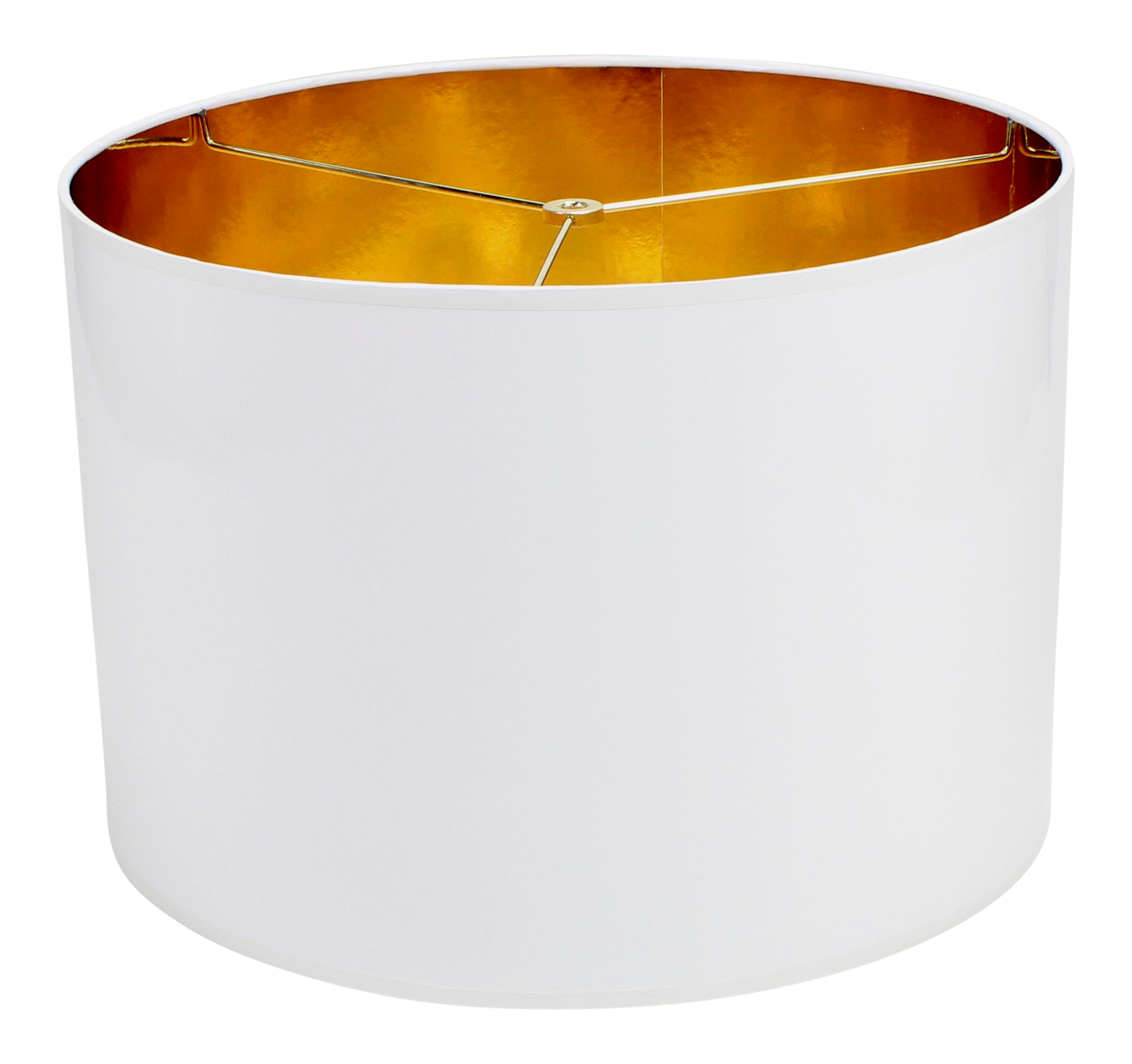 white lampshade with gold lining