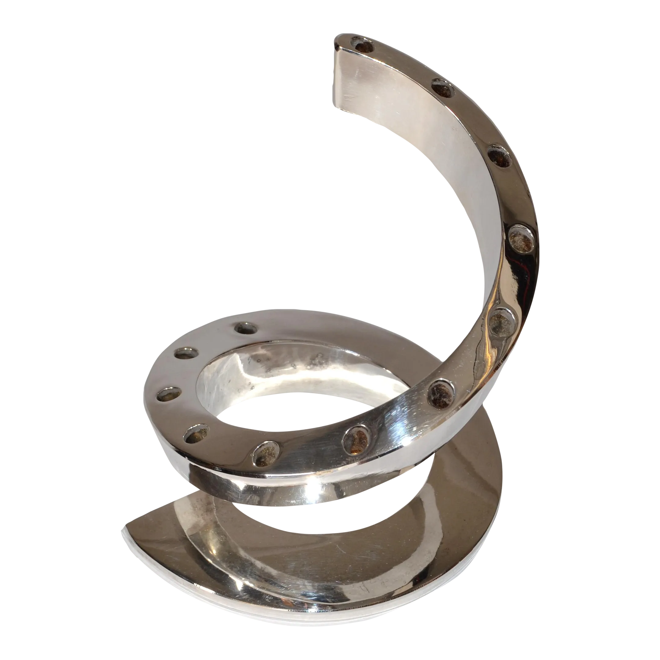 1970s Dansk Design Japan Sculptural Silver Plated Coiled
