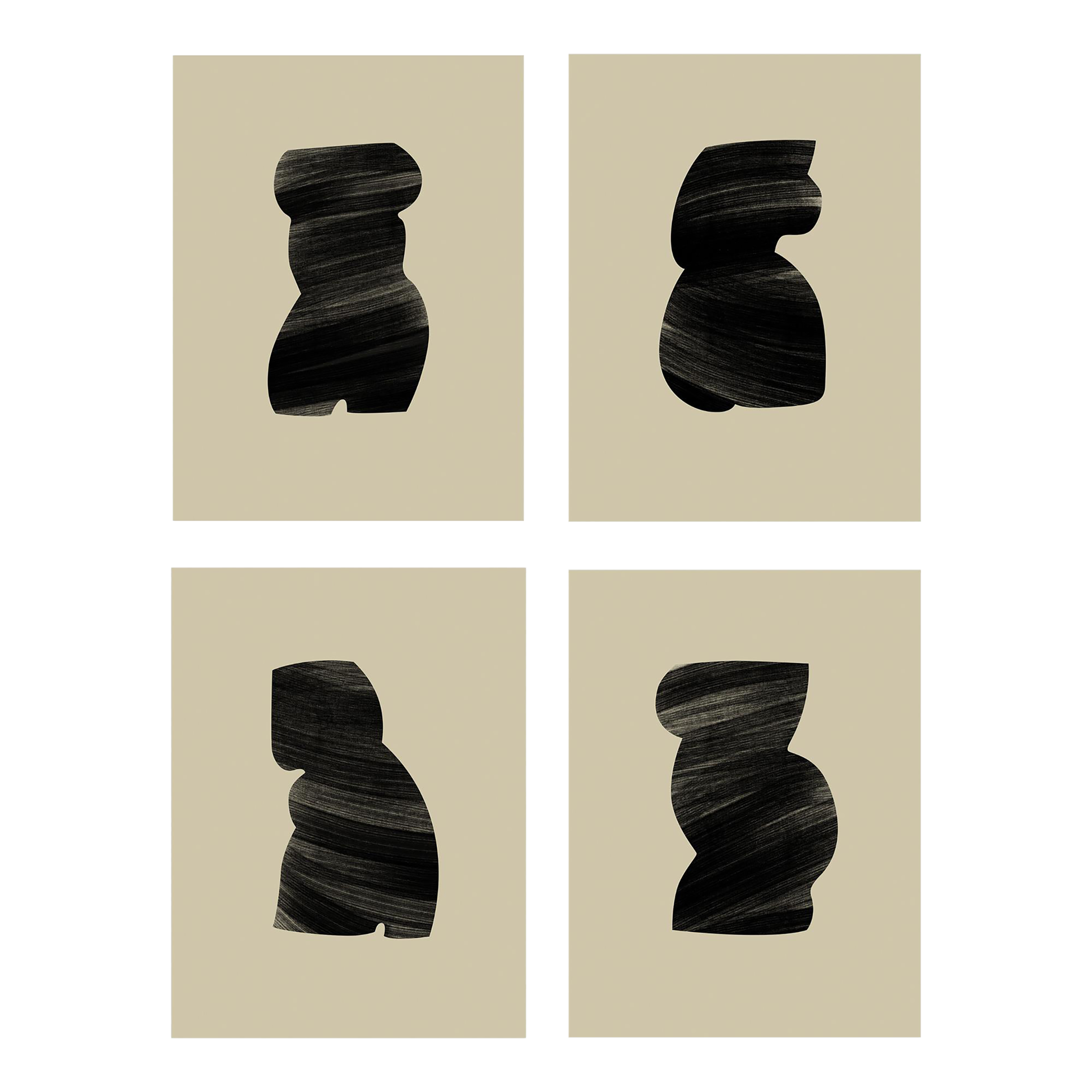 Abstract Figure Giclee Prints, Set of 4 Chairish