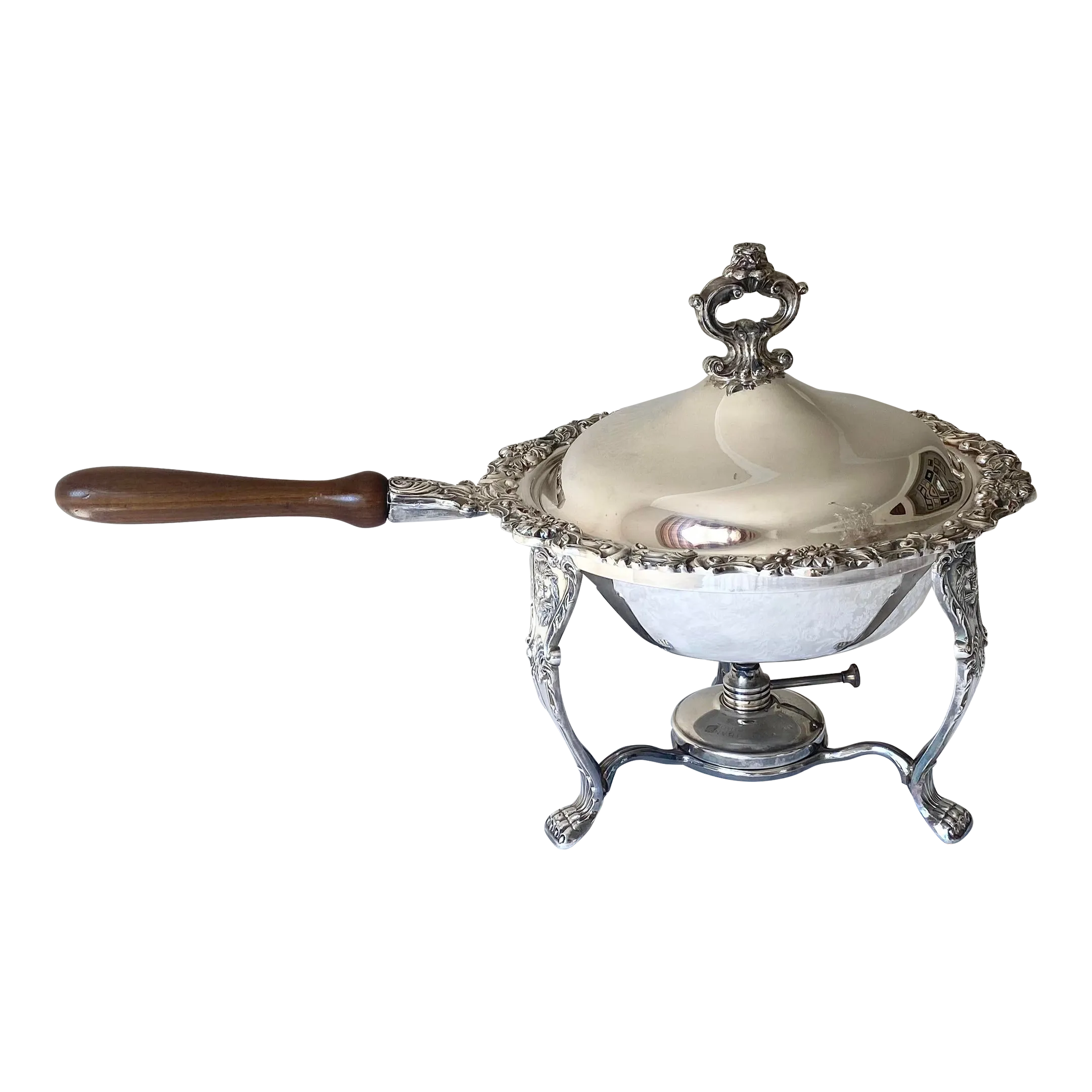 Late 20th Century Ornate Silver Plated Chafing Dish Chairish