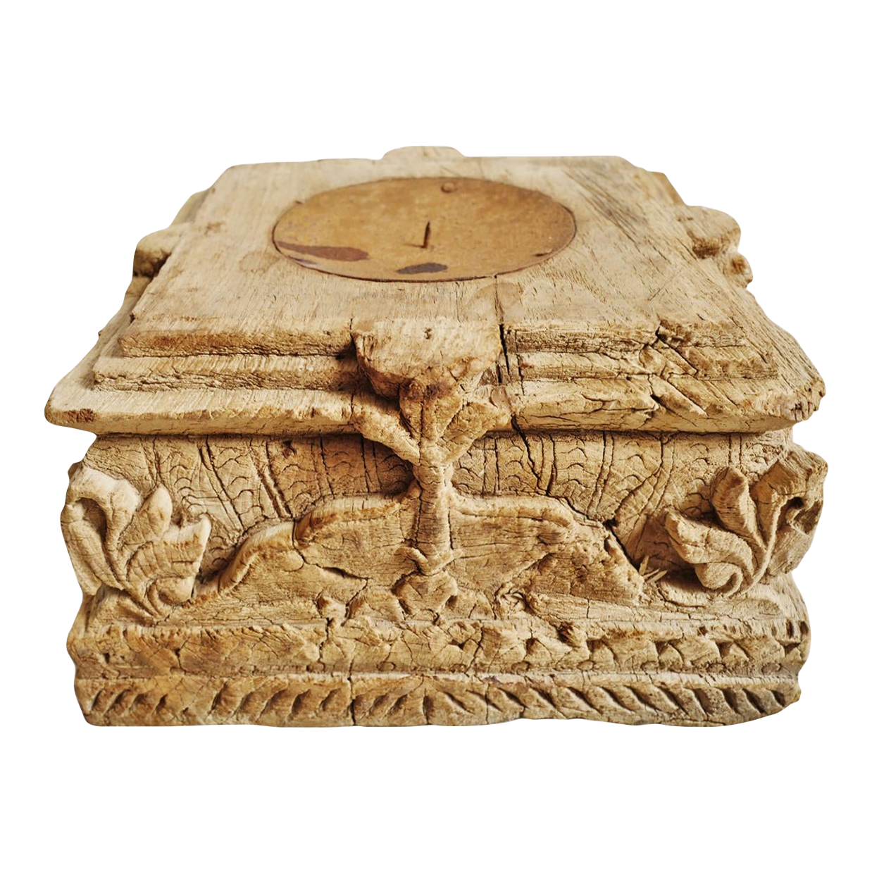 Vintage Old Teak Wood Column Candle Stand Chairish