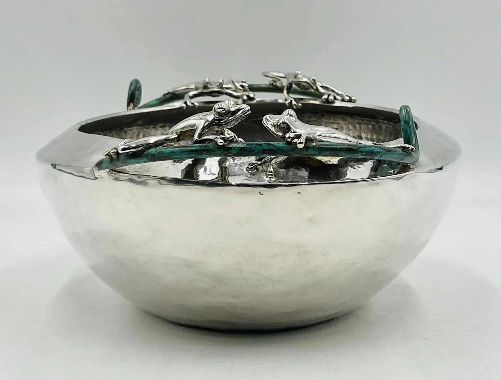 Emilia Castillo, Silver-Plated Bowl With Frogs Handles, Mexico