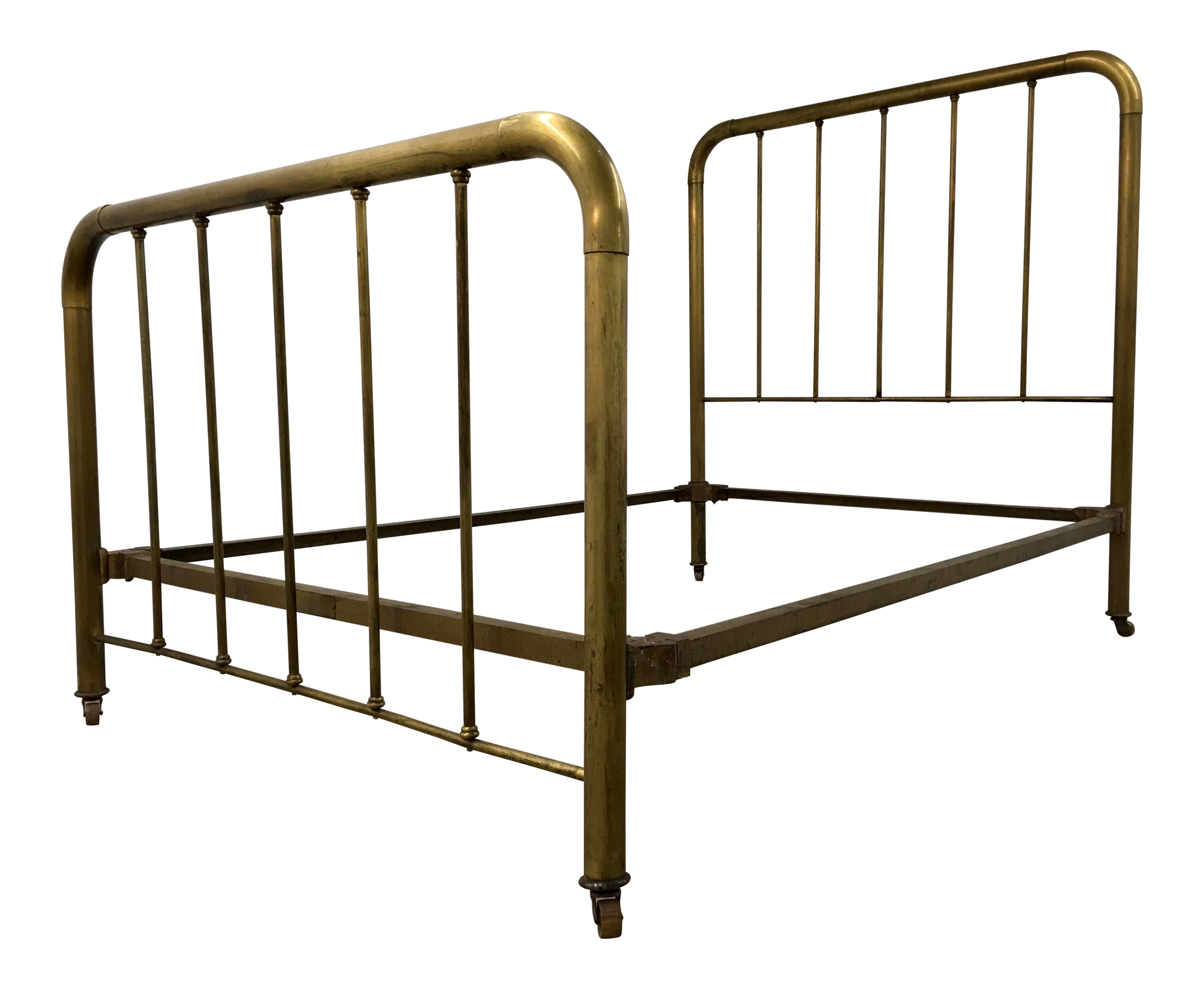 Antique Simmons Double Brass Plated Bedframe
