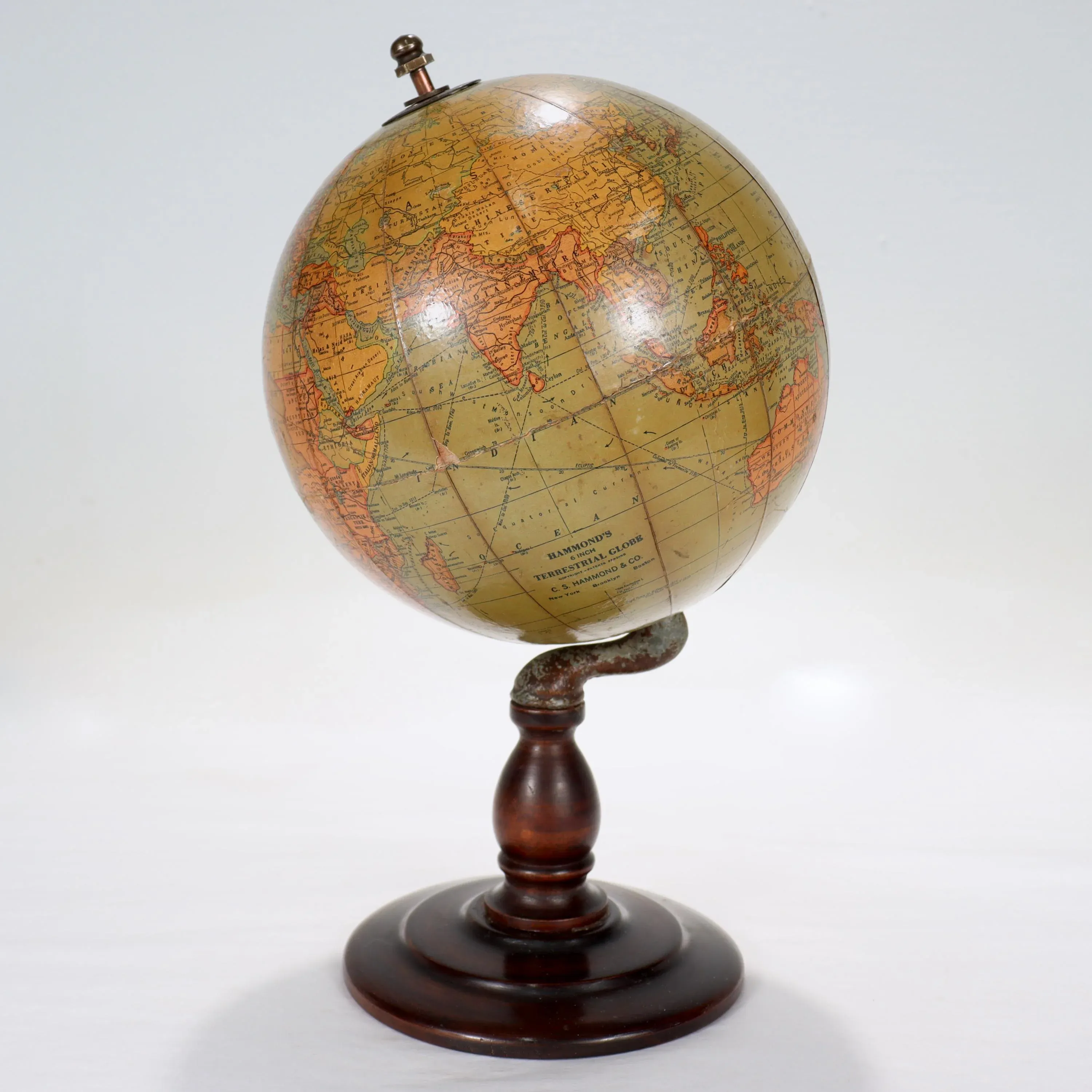 Antique Hammond's 6-Inch Terrestrial Globe | Chairish